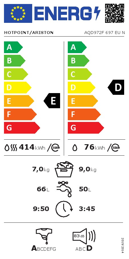Mašina za pranje i sušenje veša Hotpoint Ariston AQD972F 697 EU N
