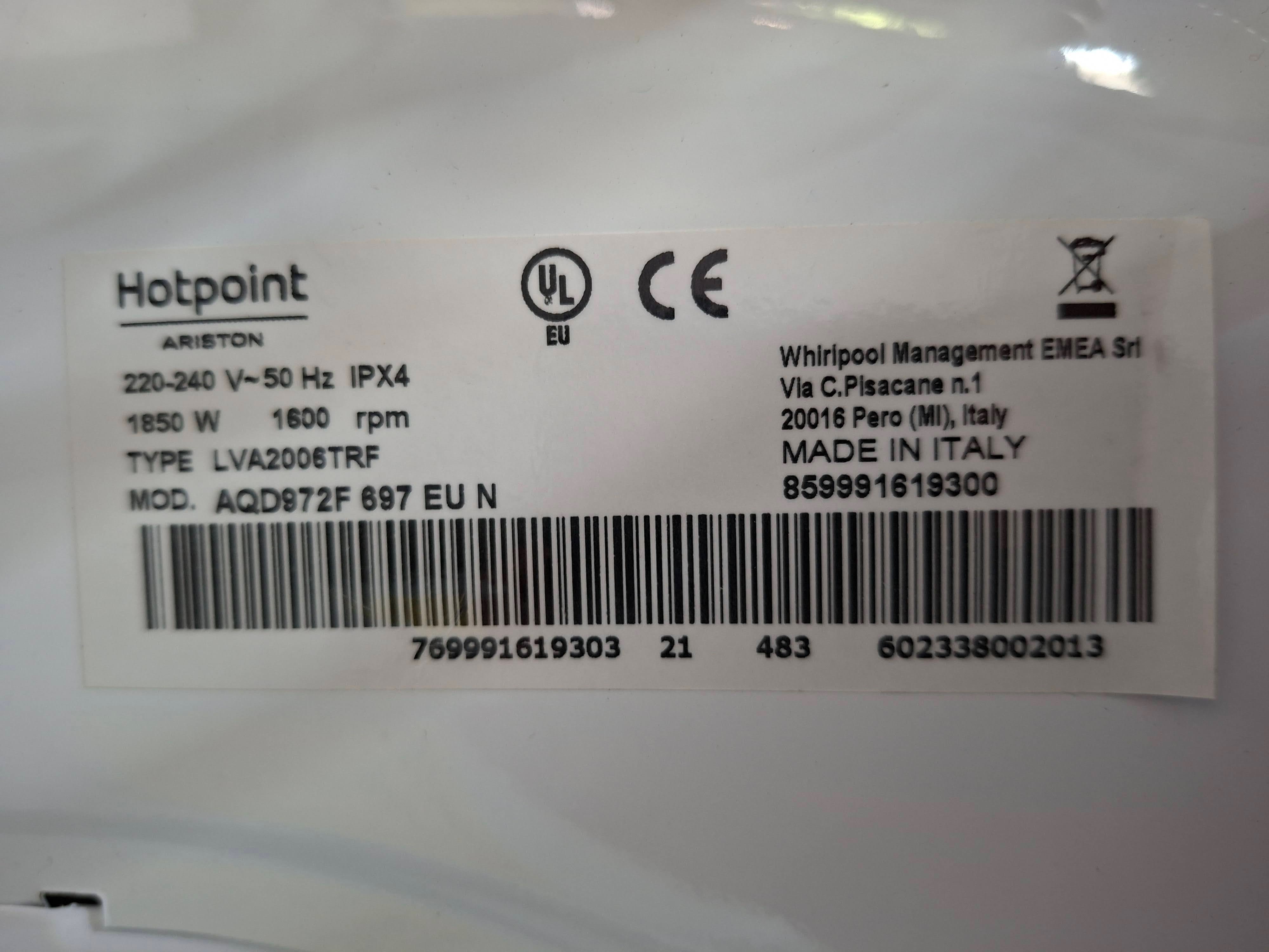 Mašina za pranje i sušenje veša Hotpoint Ariston AQD972F 697 EU N