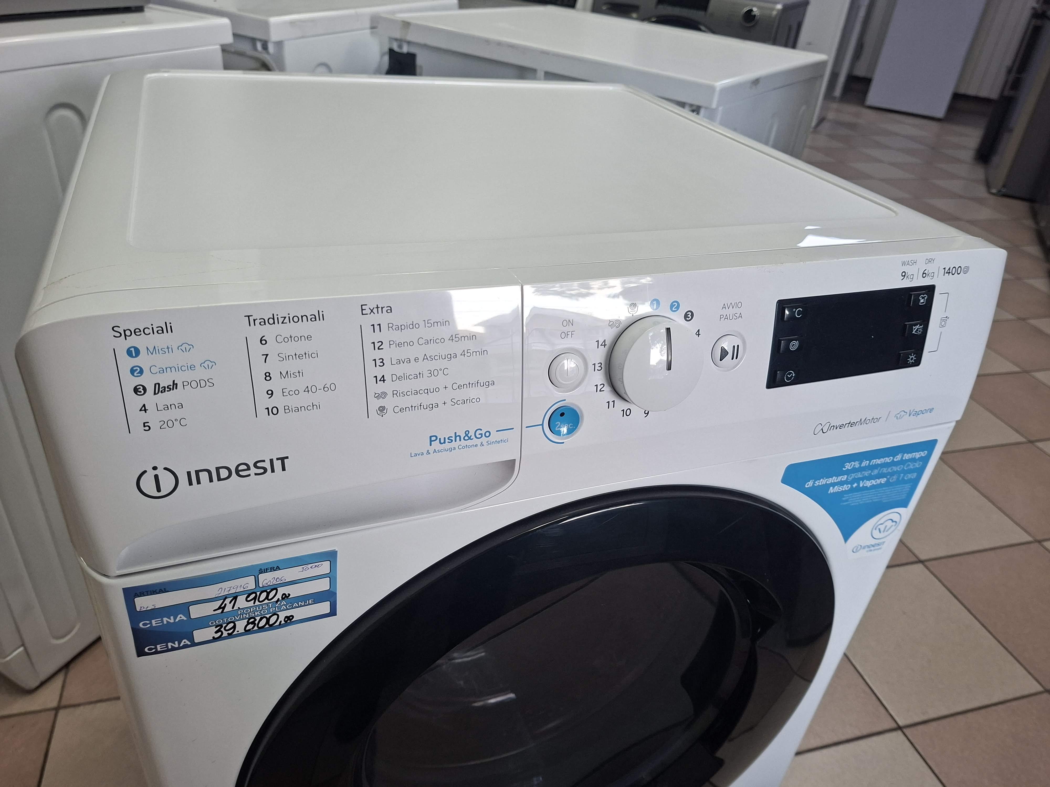 Masina za pranje i susenje vesa Indesit BDE 96436 WKV , 9+6 kg.