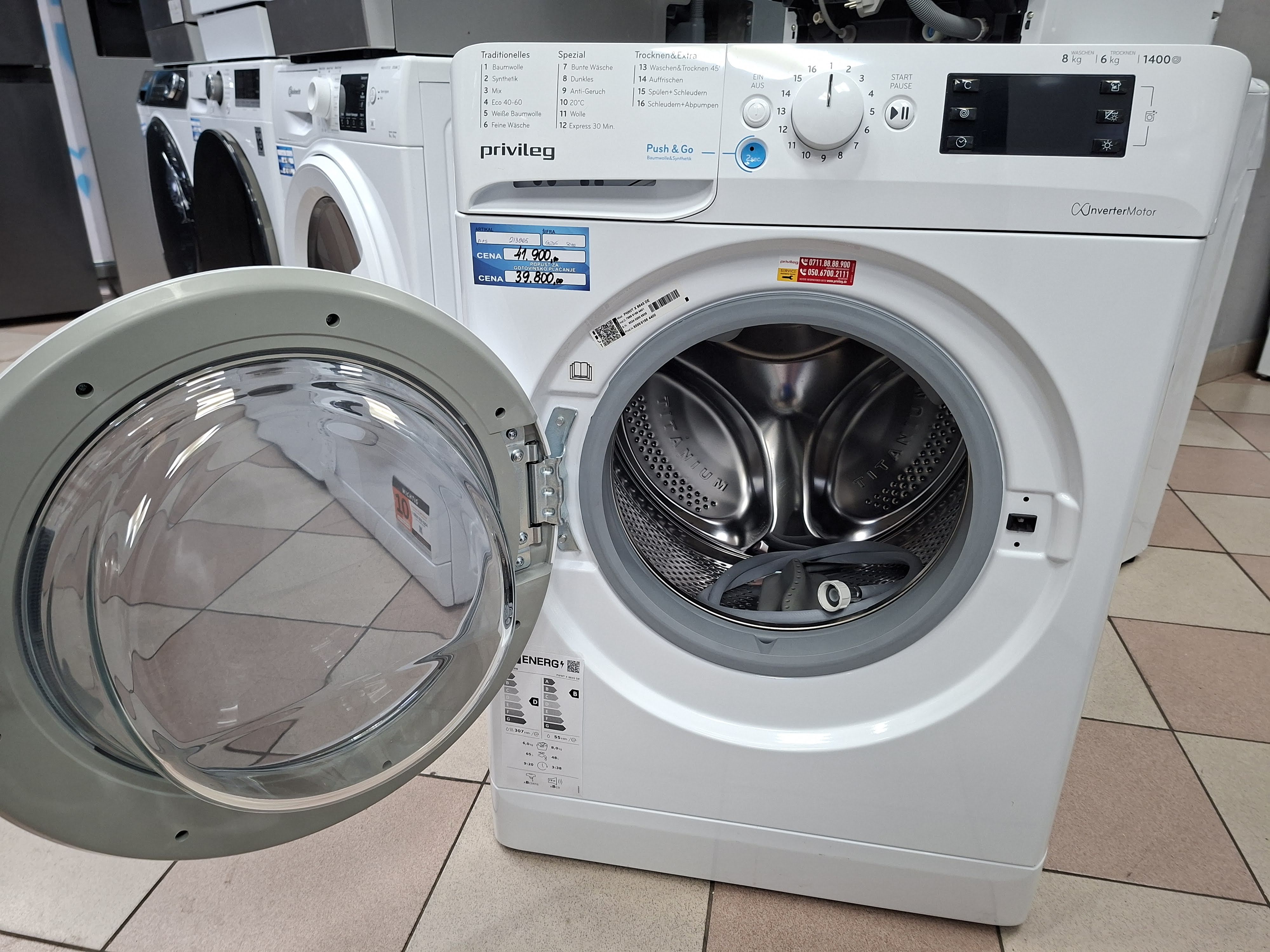 Masina za pranje i susenje vesa Privileg PWWT X 8645 DE , 8+6 kg.