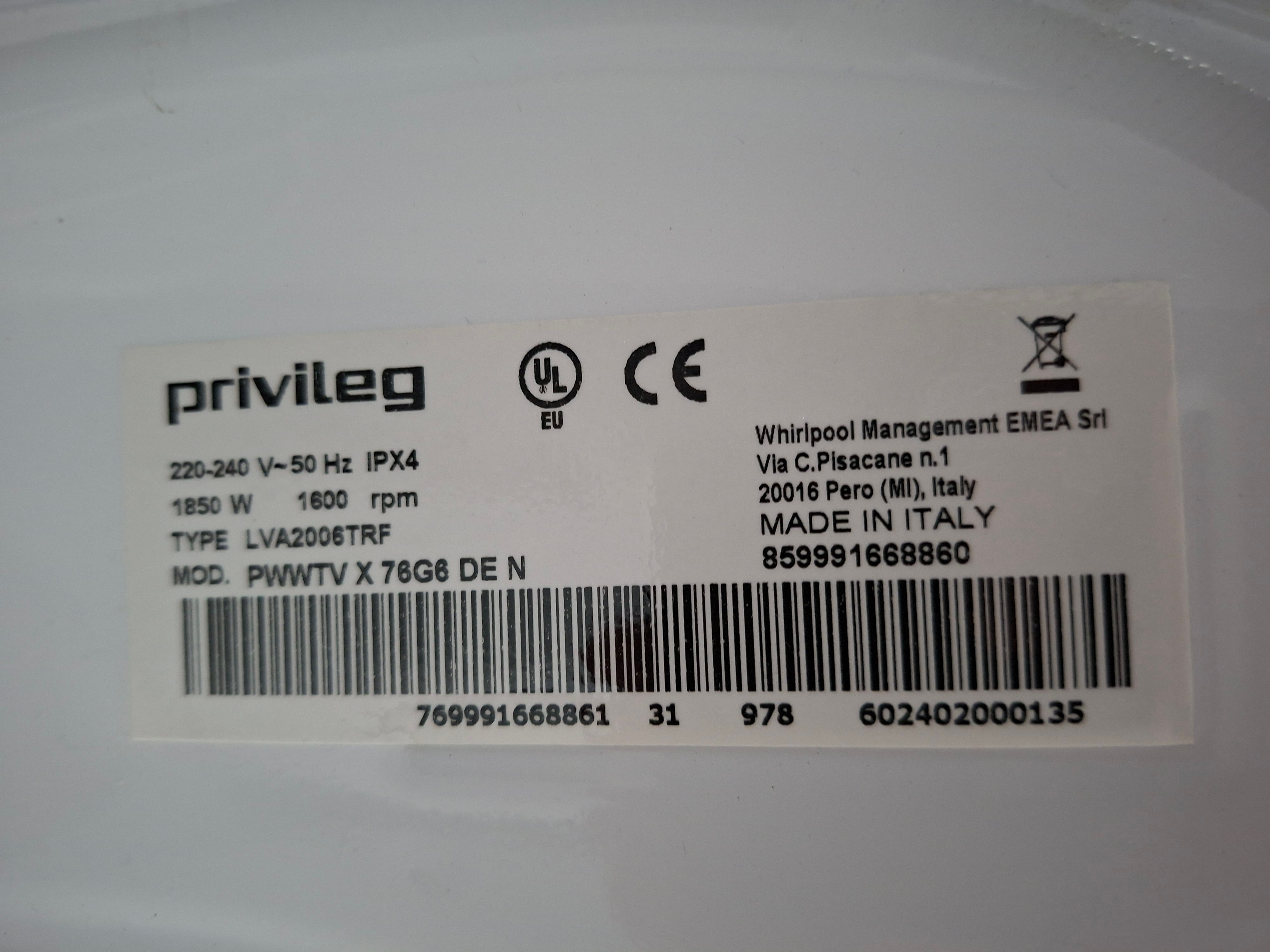 Masina za pranje i susenje vesa Privileg PWWTV X 76G6 DE N , 7+6k
