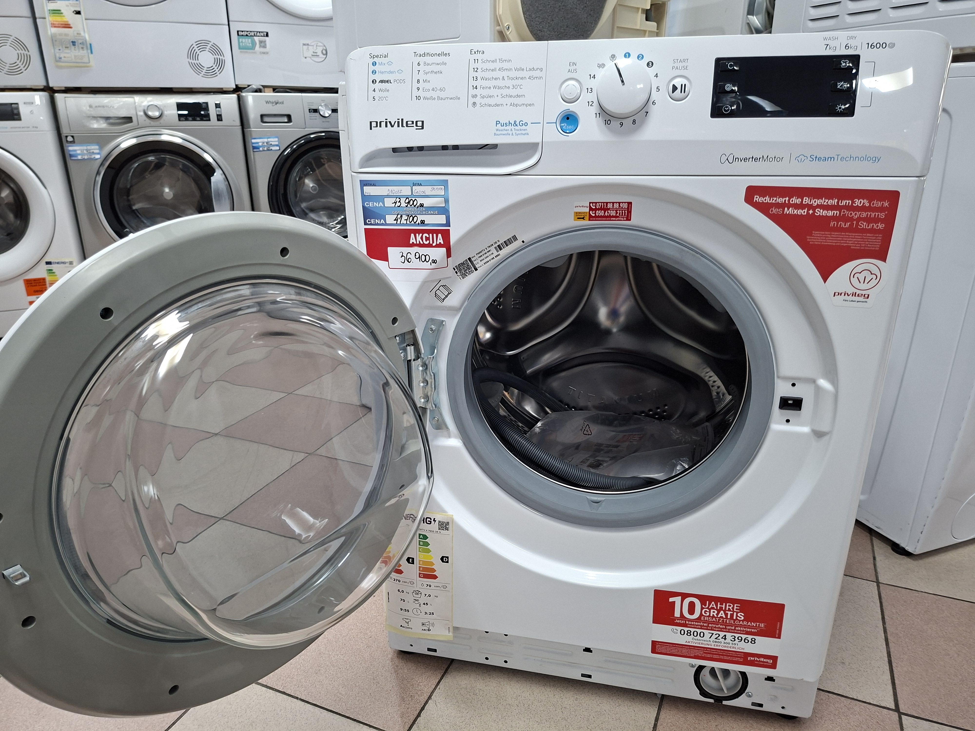 Masina za pranje i susenje vesa Privileg PWWTV X 76G6 DE N , 7+6k