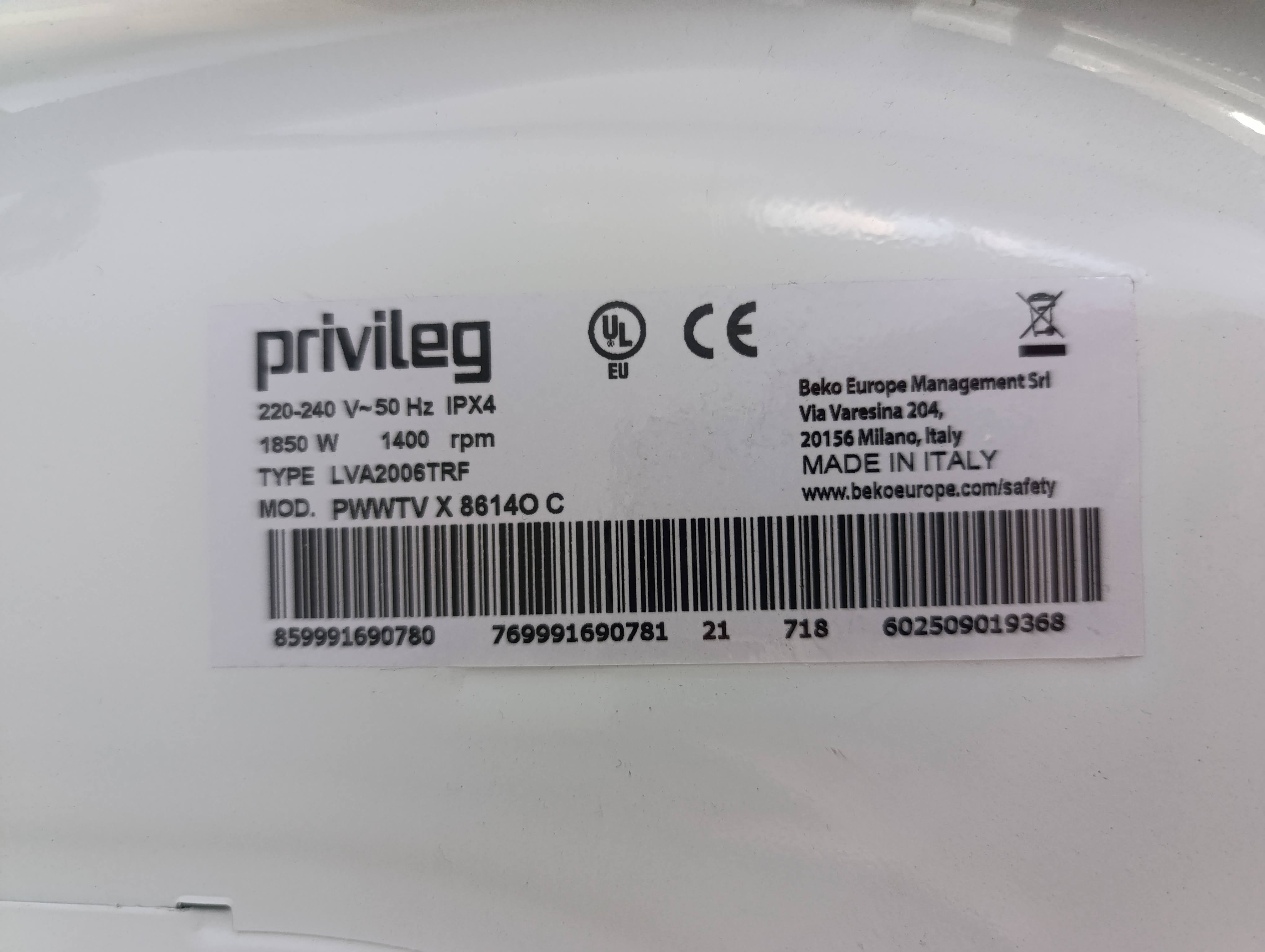 Masina za pranje i susenje vesa Privileg PWWTV X 8614O C, 8+6kg