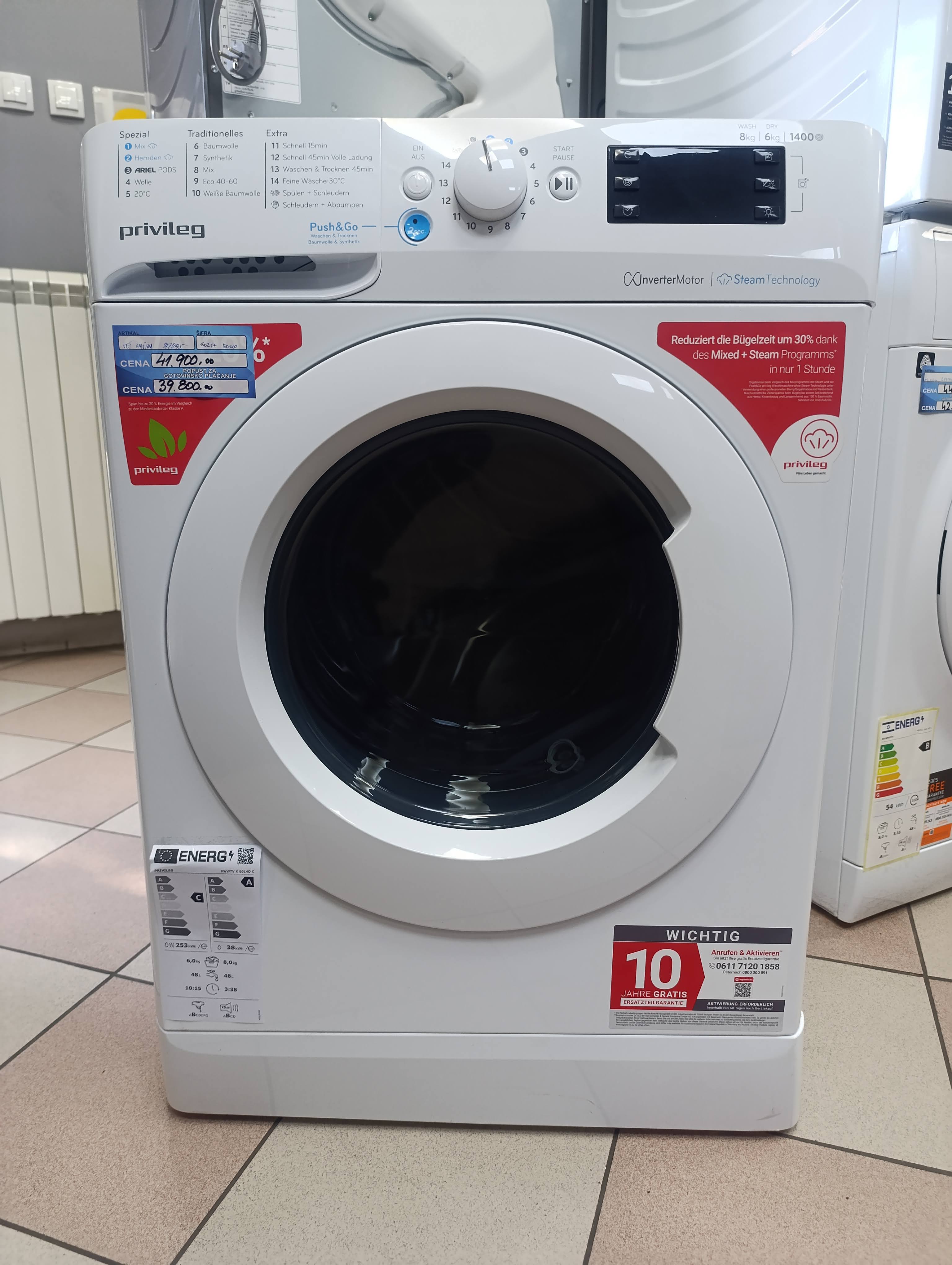 Masina za pranje i susenje vesa Privileg PWWTV X 8614O C, 8+6kg