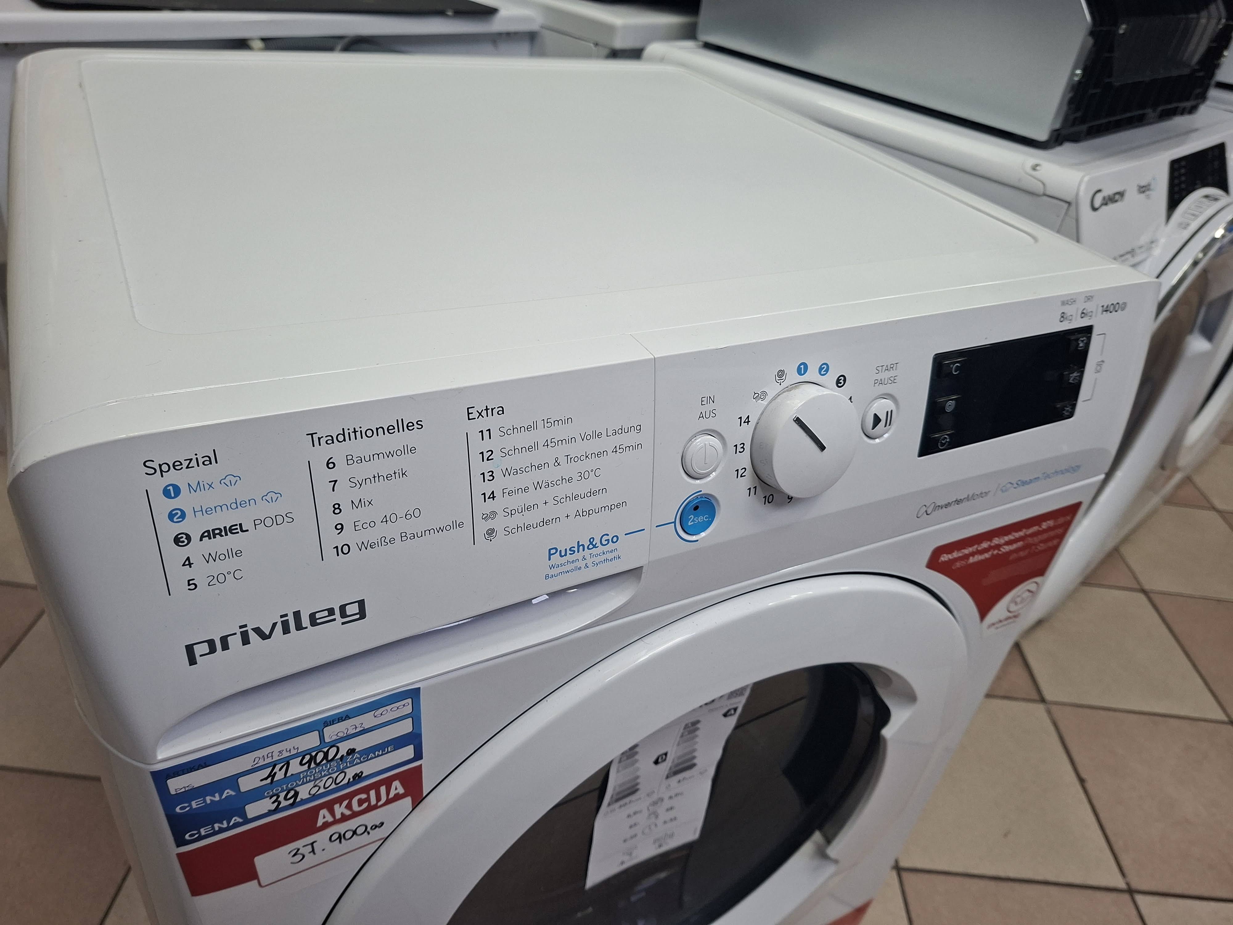 Masina za pranje i susenje vesa Privileg PWWTV X 86H69 ,8+6kg