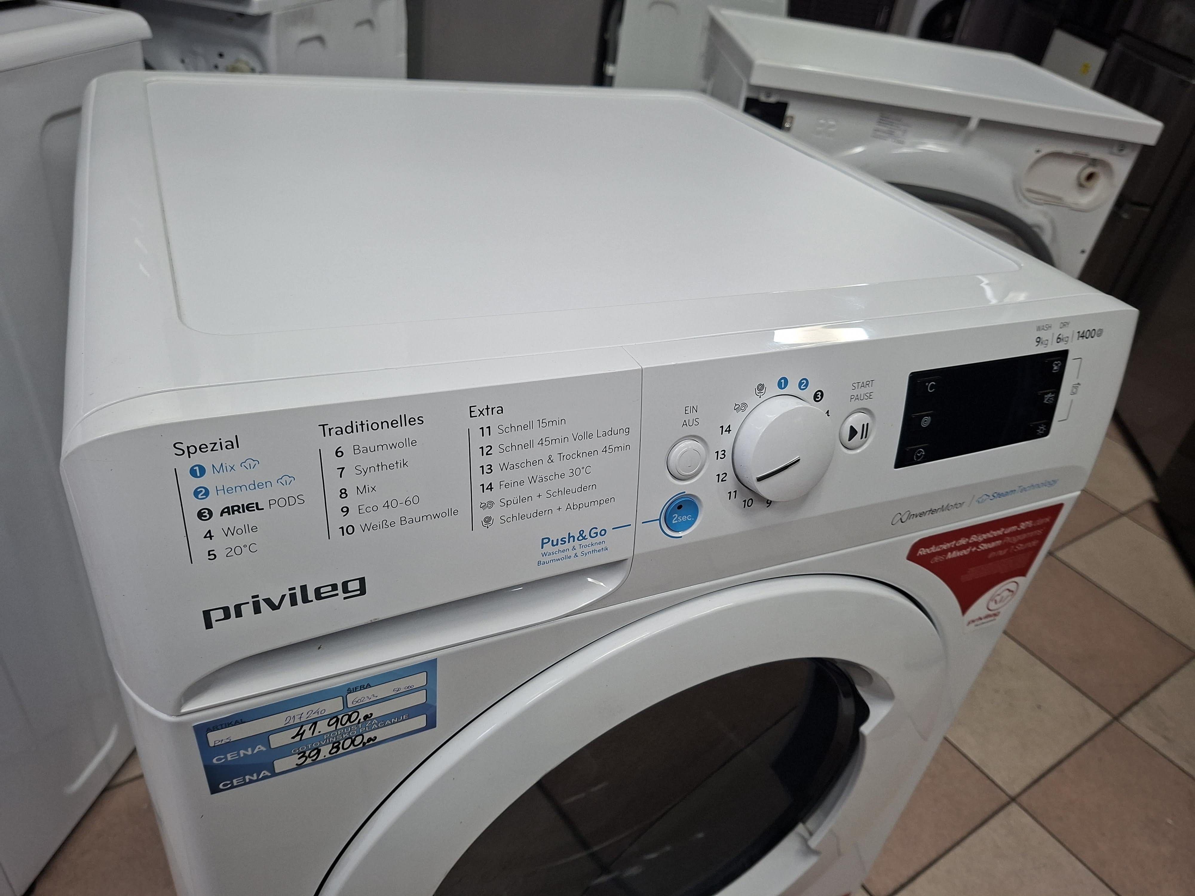 Masina za pranje i susenje vesa Privileg PWWTV X 96H69 ,9+6k