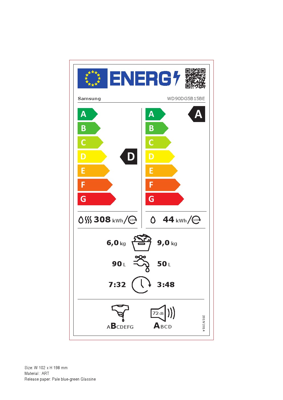Masina za pranje i susenje vesa Samsung WD9EDG5B15BE , 9+6kg
