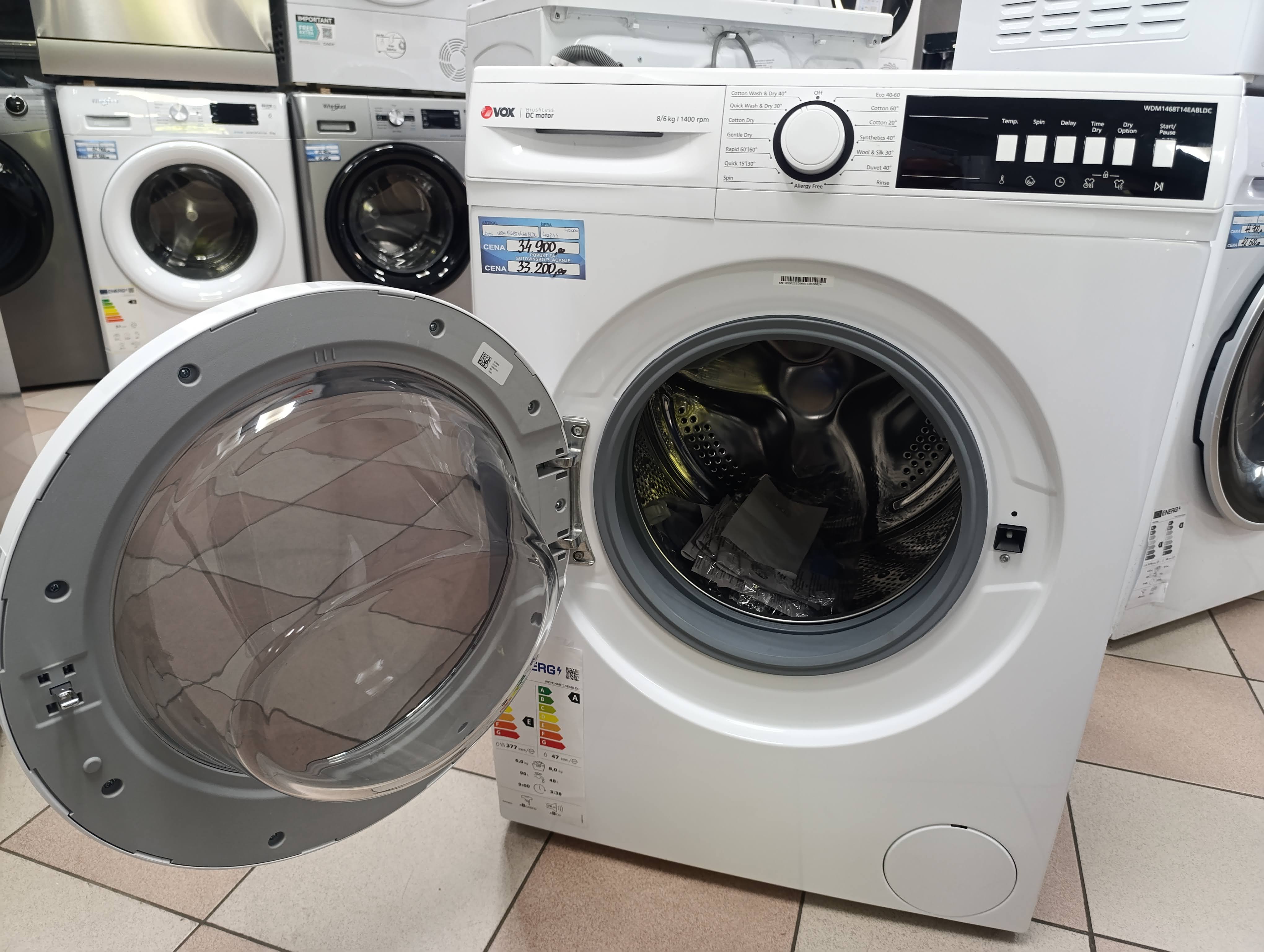 Mašina za pranje i sušenje veša Vox WDM1468T14EABLDC (2), 8+6 kg