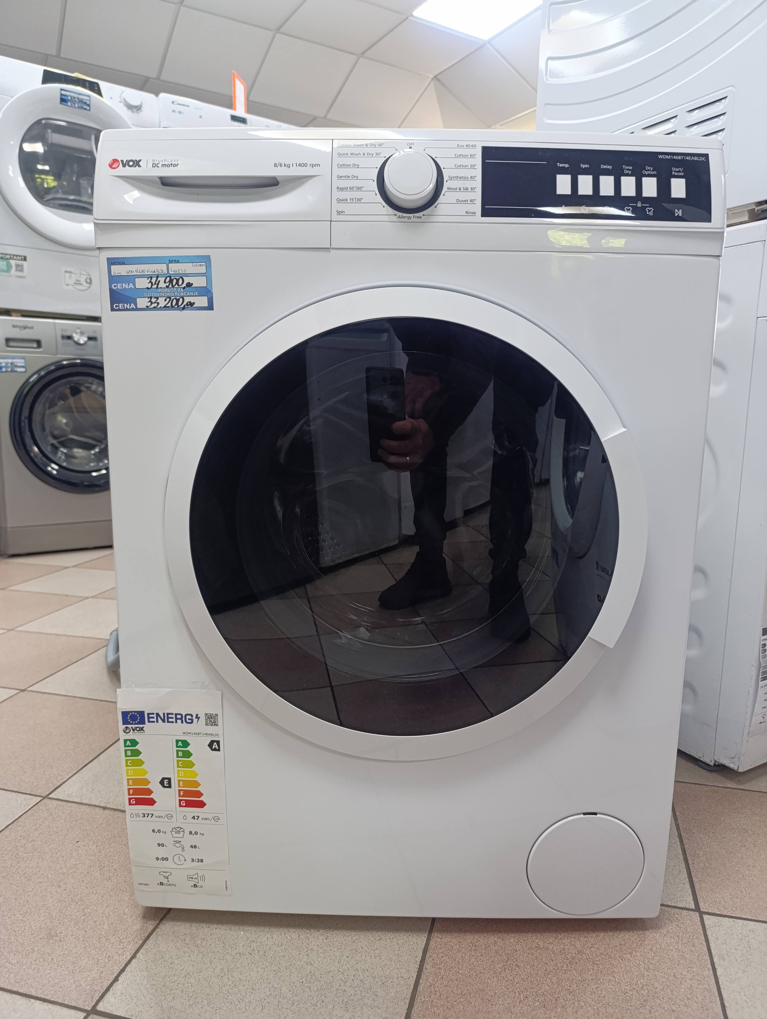 Mašina za pranje i sušenje veša Vox WDM1468T14EABLDC (2), 8+6 kg