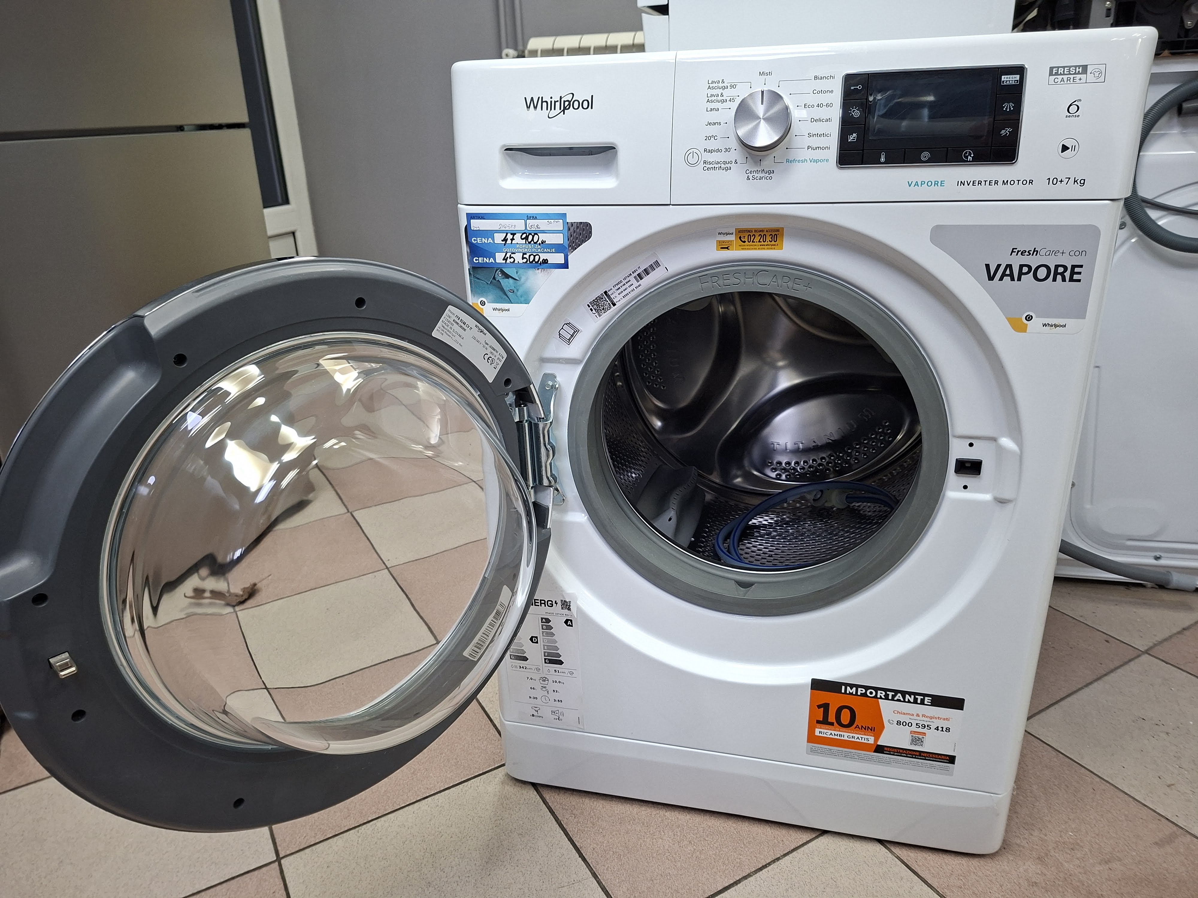 Mašina za pranje i sušenje veša Whirlpool FFWDD 107436BSV IT