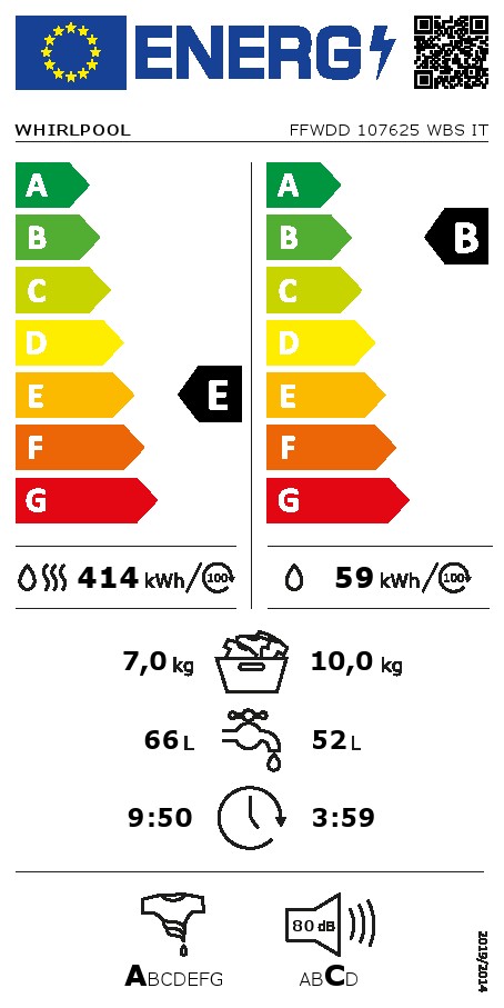 Mašina za pranje i sušenje veša Whirlpool FFWDD 107625 WBS IT, 10+7kg