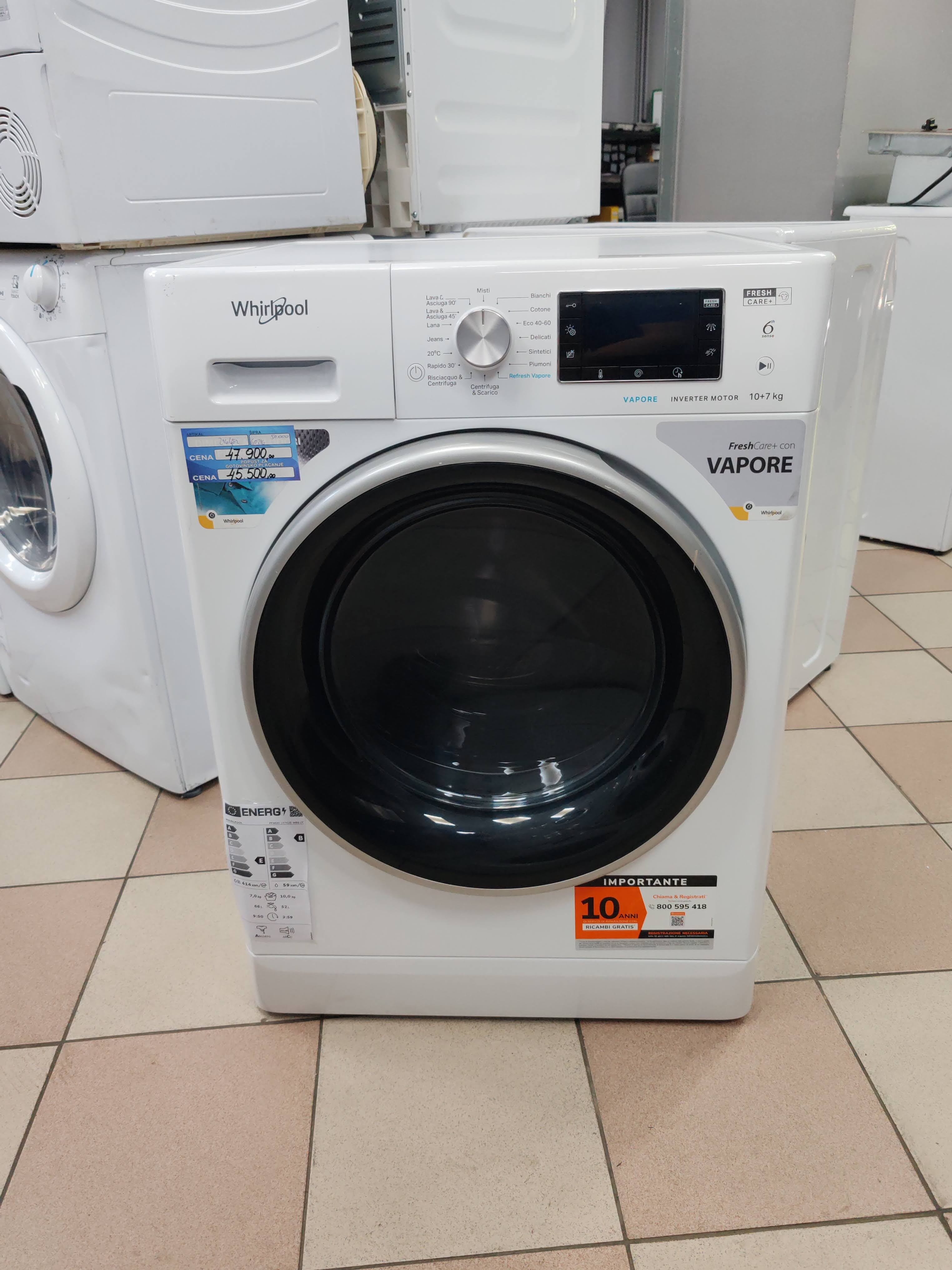 Mašina za pranje i sušenje veša Whirlpool FFWDD 107625 WBS IT, 10+7kg
