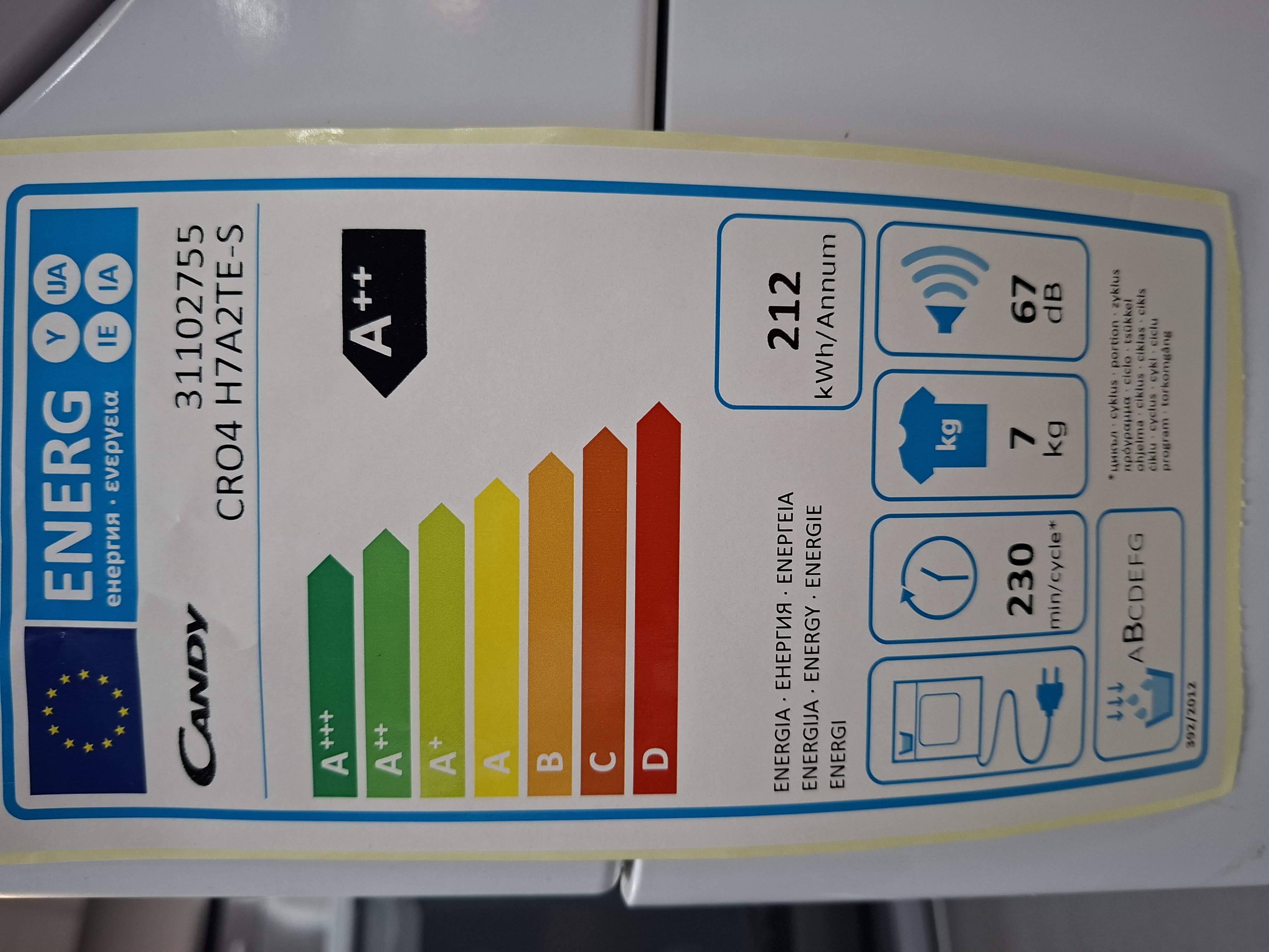 Mašina za sušenje veša Candy CRO4 H7A2TE-S , 7kg, Slim