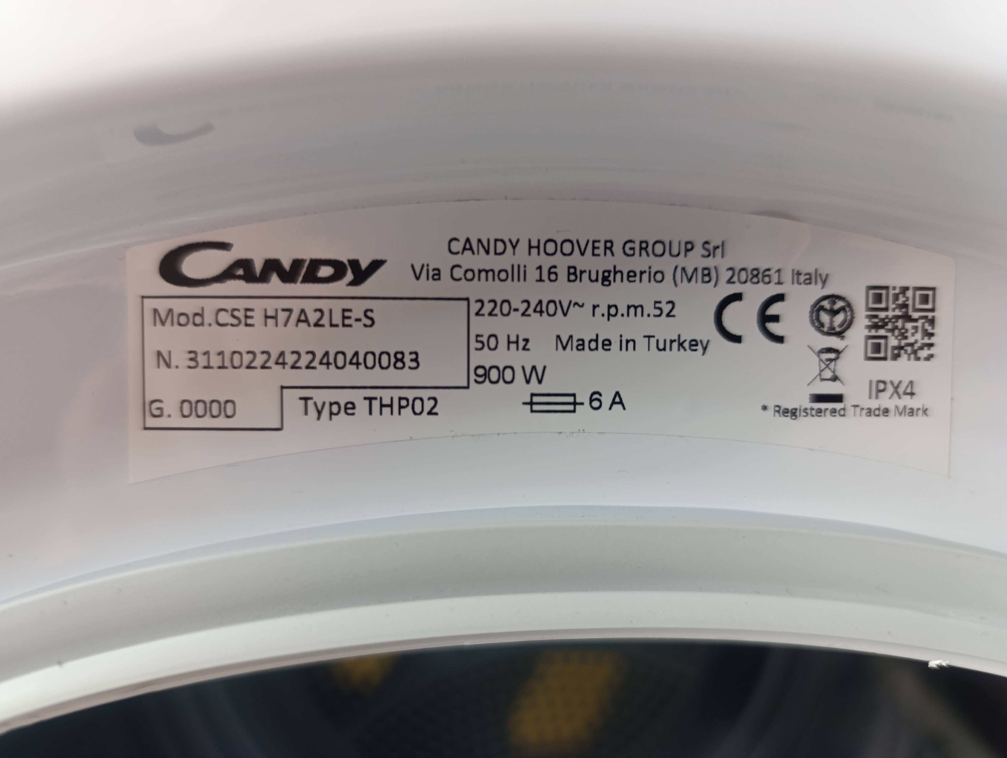 Mašina za sušenje veša Candy CSE H7A2LE-S, 7kg