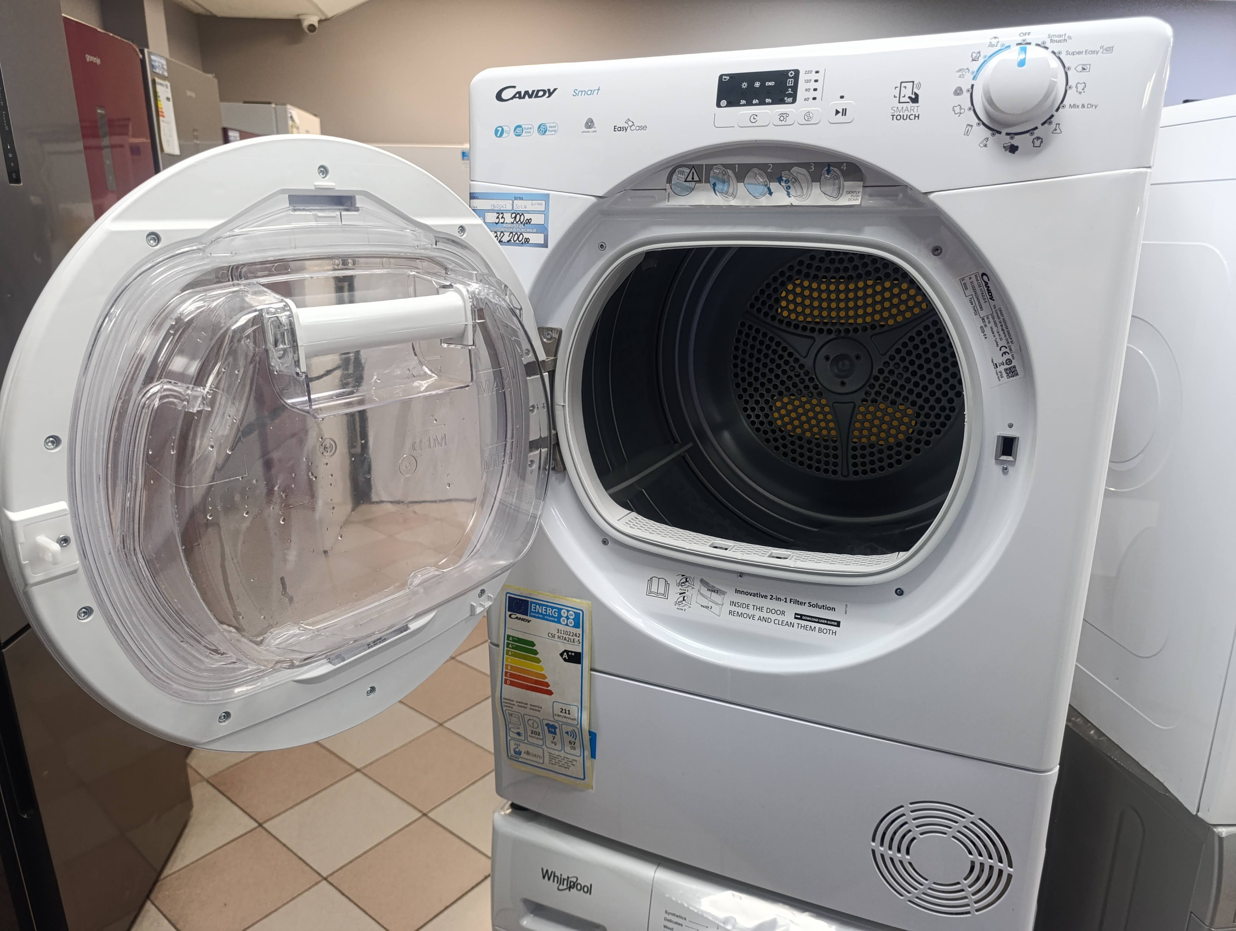 Mašina za sušenje veša Candy CSE H7A2LE-S, 7kg