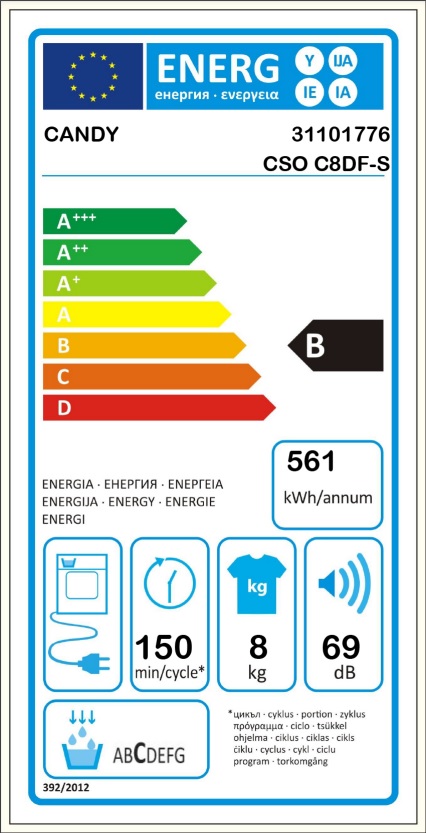 Mašina za sušenje veša Candy CSO C8DF-S, 8kg