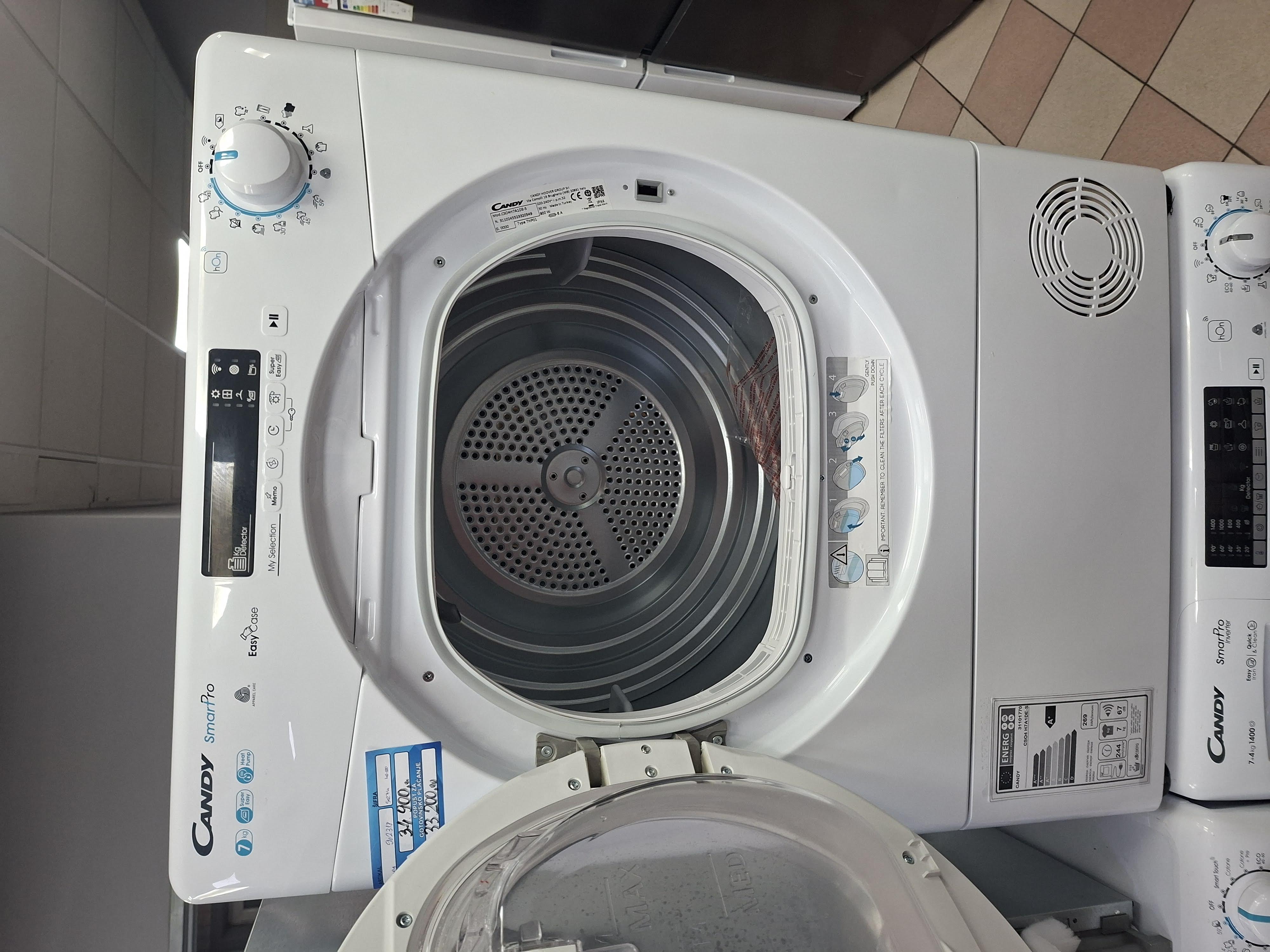 Mašina za sušenje veša Candy CSO4 H7A1DE-S , 7kg, slim