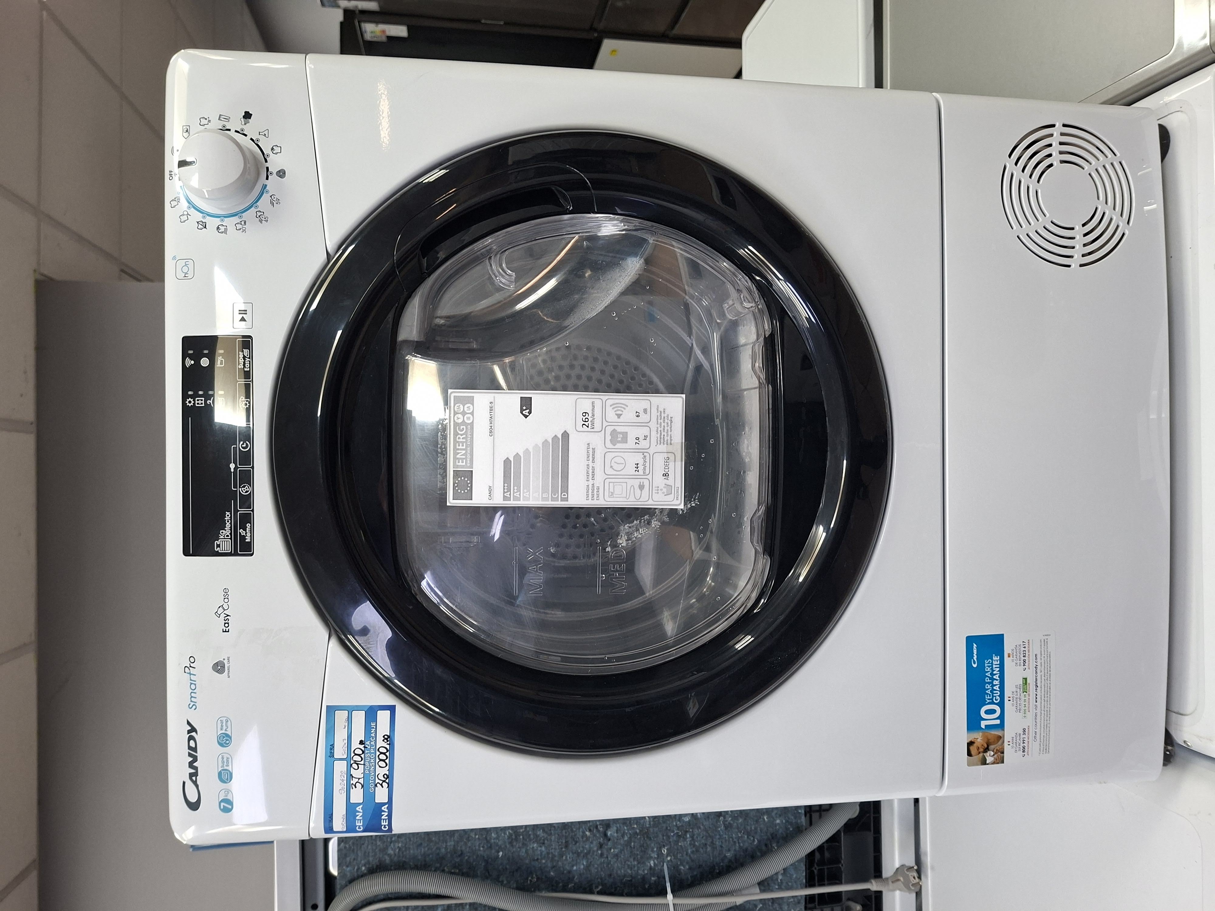 Mašina za sušenje veša Candy CSO4H7A1TBE-S , 7kg, Slim