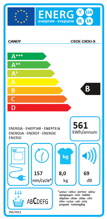 Mašina za sušenje veša Candy CSOE C8DG-S , 8 kg