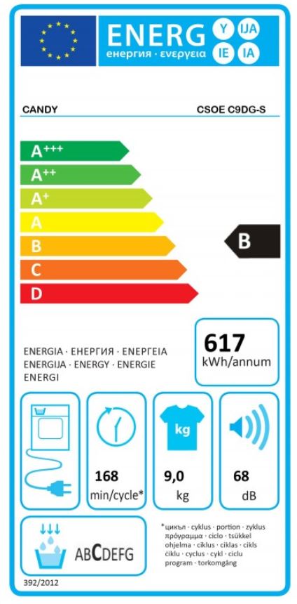 Mašina za sušenje veša Candy CSOE C9DG-S , 9 kg