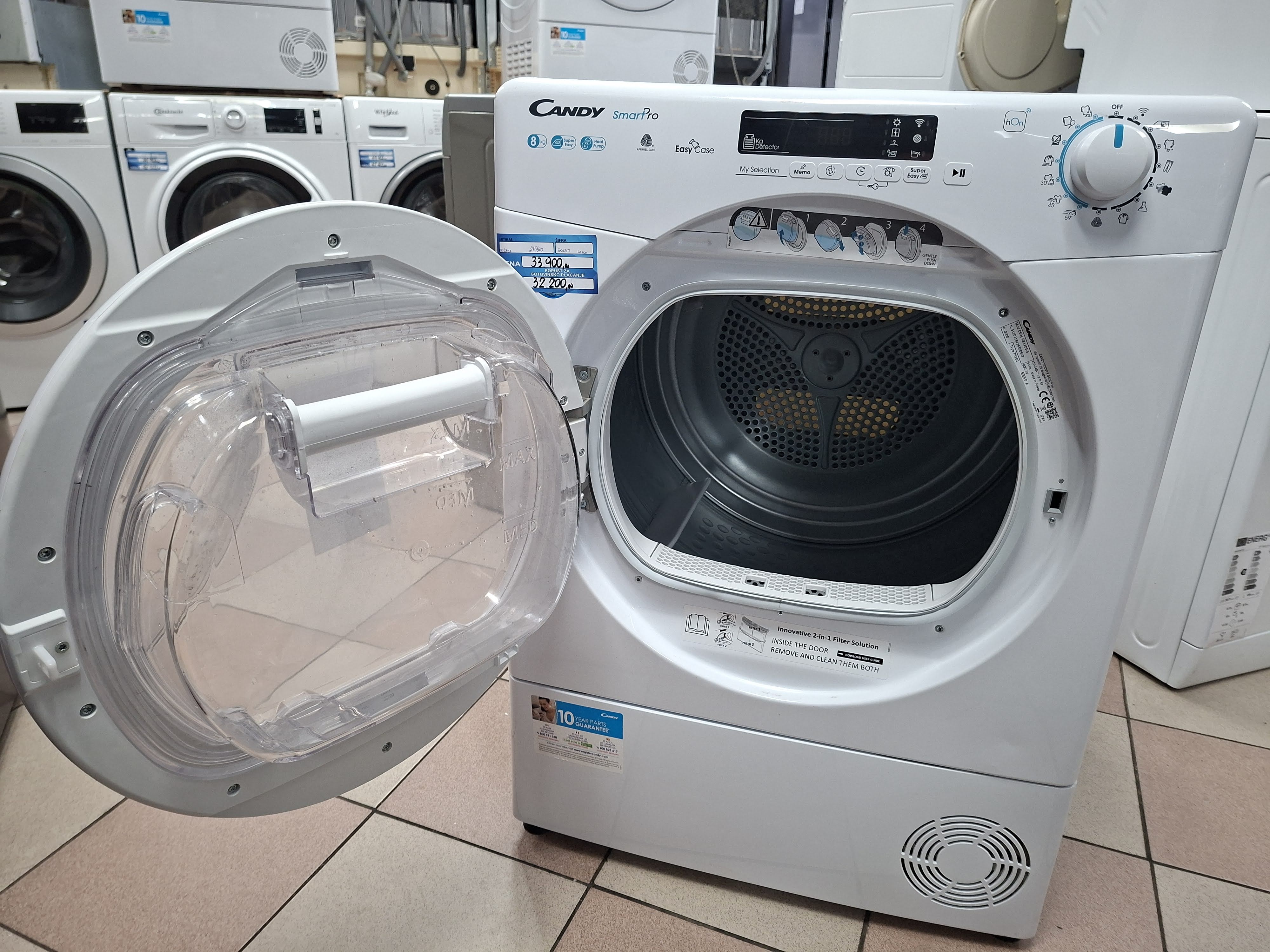 Mašina za sušenje veša Candy CSOE H8A2DE-S , 8kg