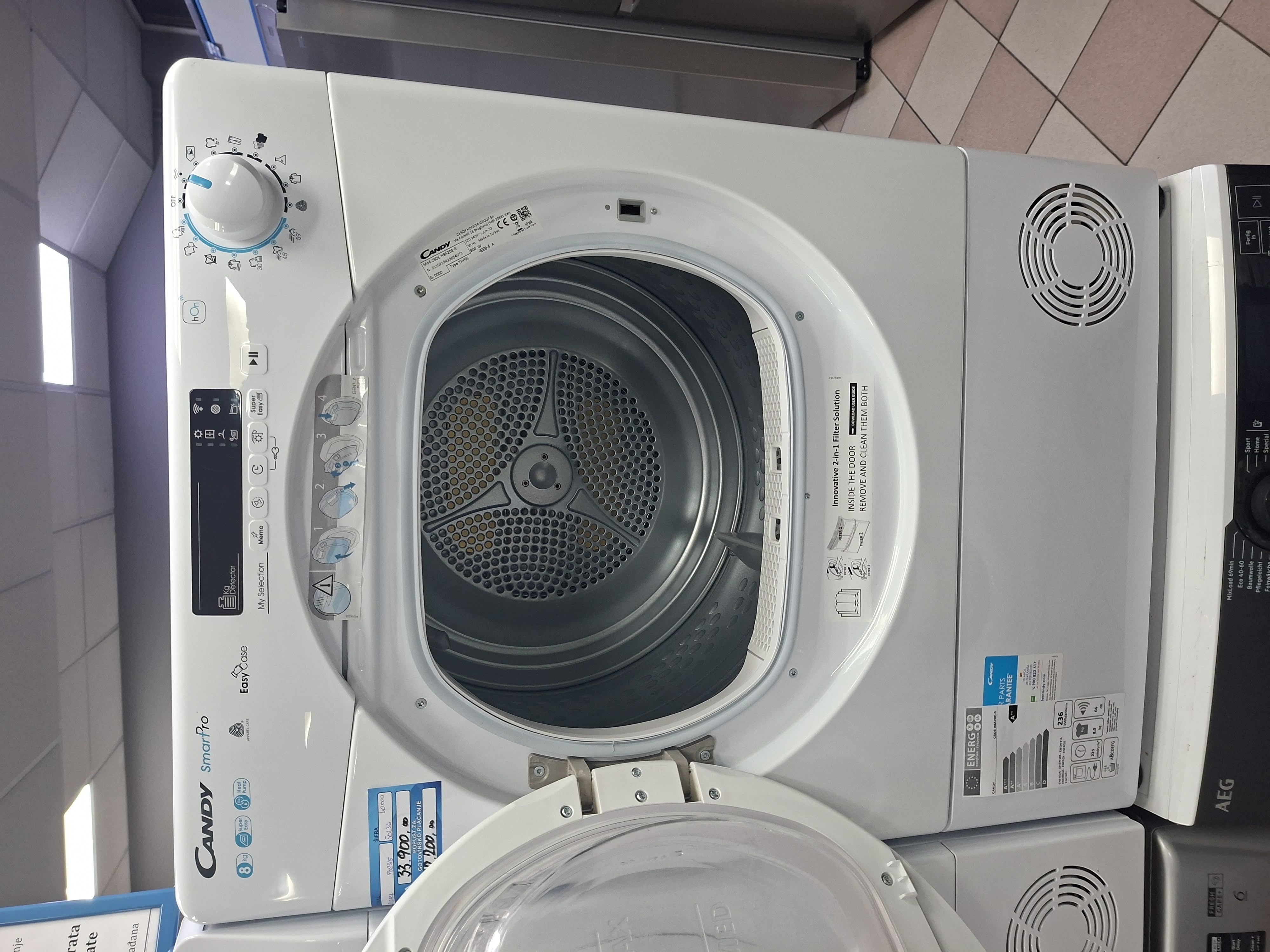 Mašina za sušenje veša Candy CSOE H8A2DE-S , 8kg