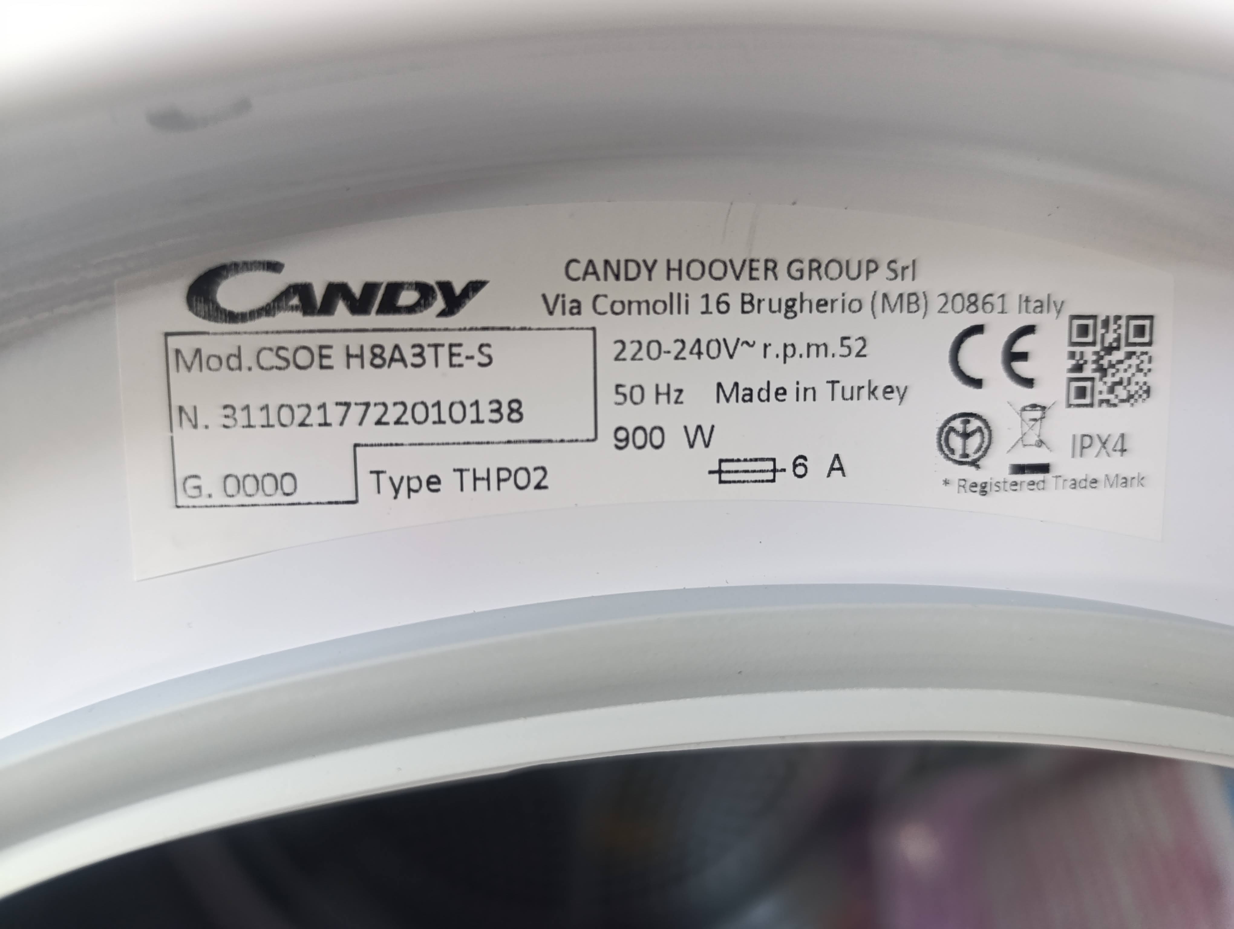 Mašina za sušenje veša Candy CSOE H8A3TE-S , 8kg