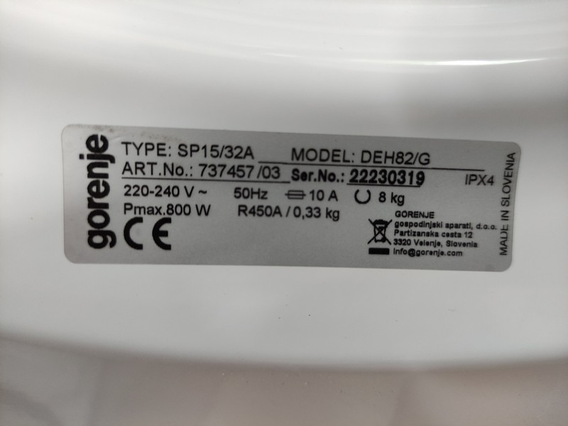 Mašina za Sušenje veša Gorenje DEH82/G , 8 kg.