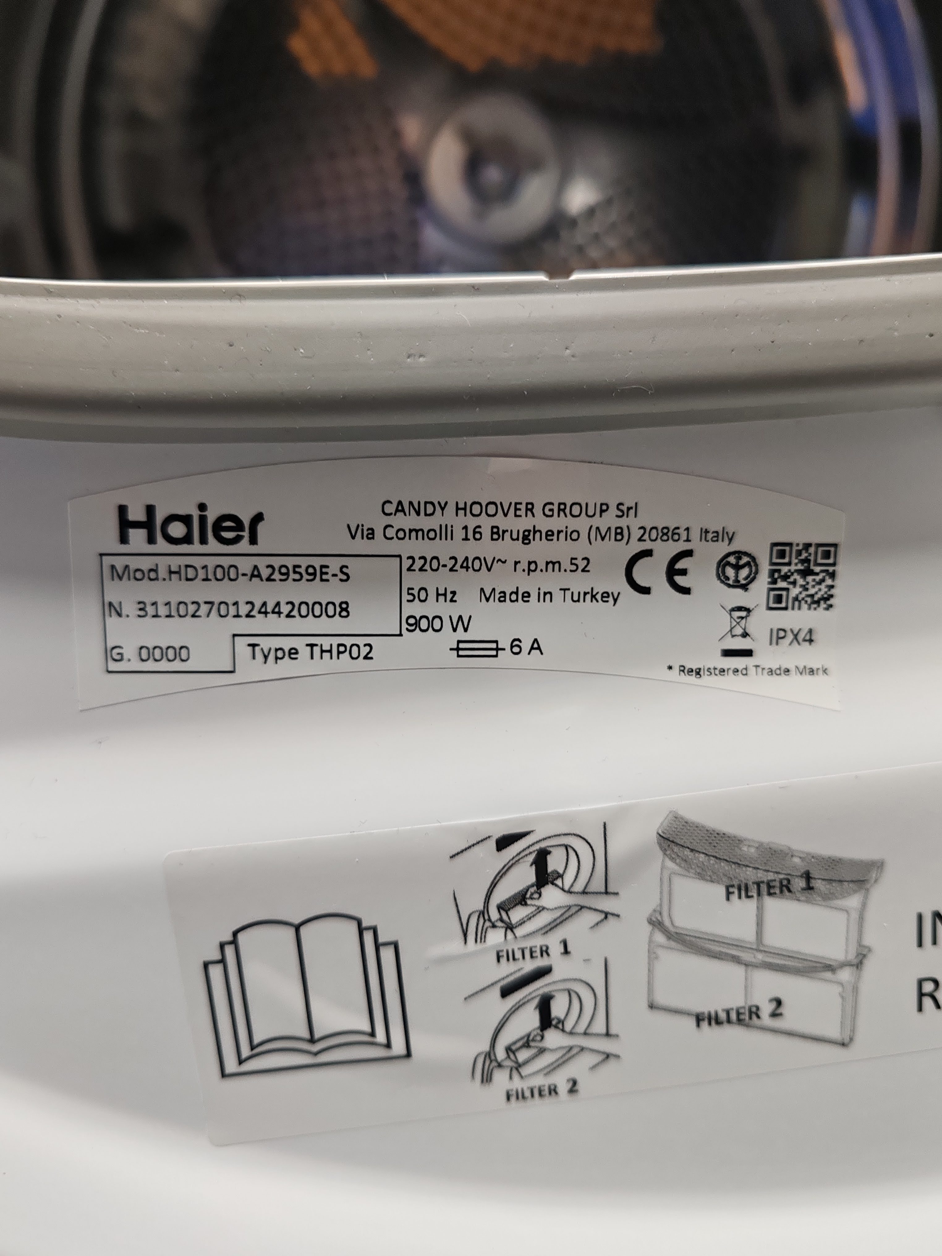 Mašina za sušenje veša Haier HD100-A2959E-S , 10 kg.