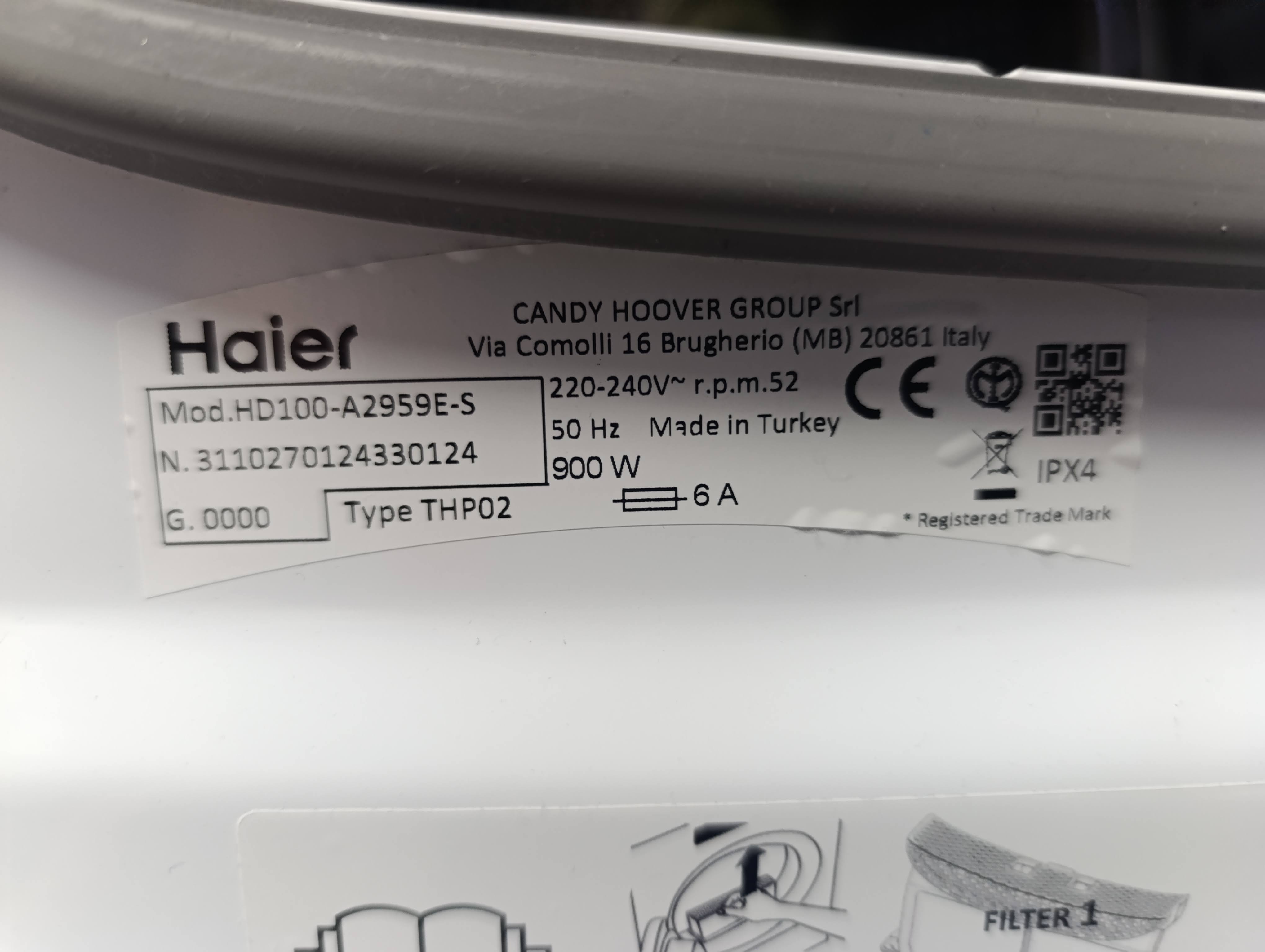 Mašina za sušenje veša Haier HD100-A2959E-S , 10 kg.
