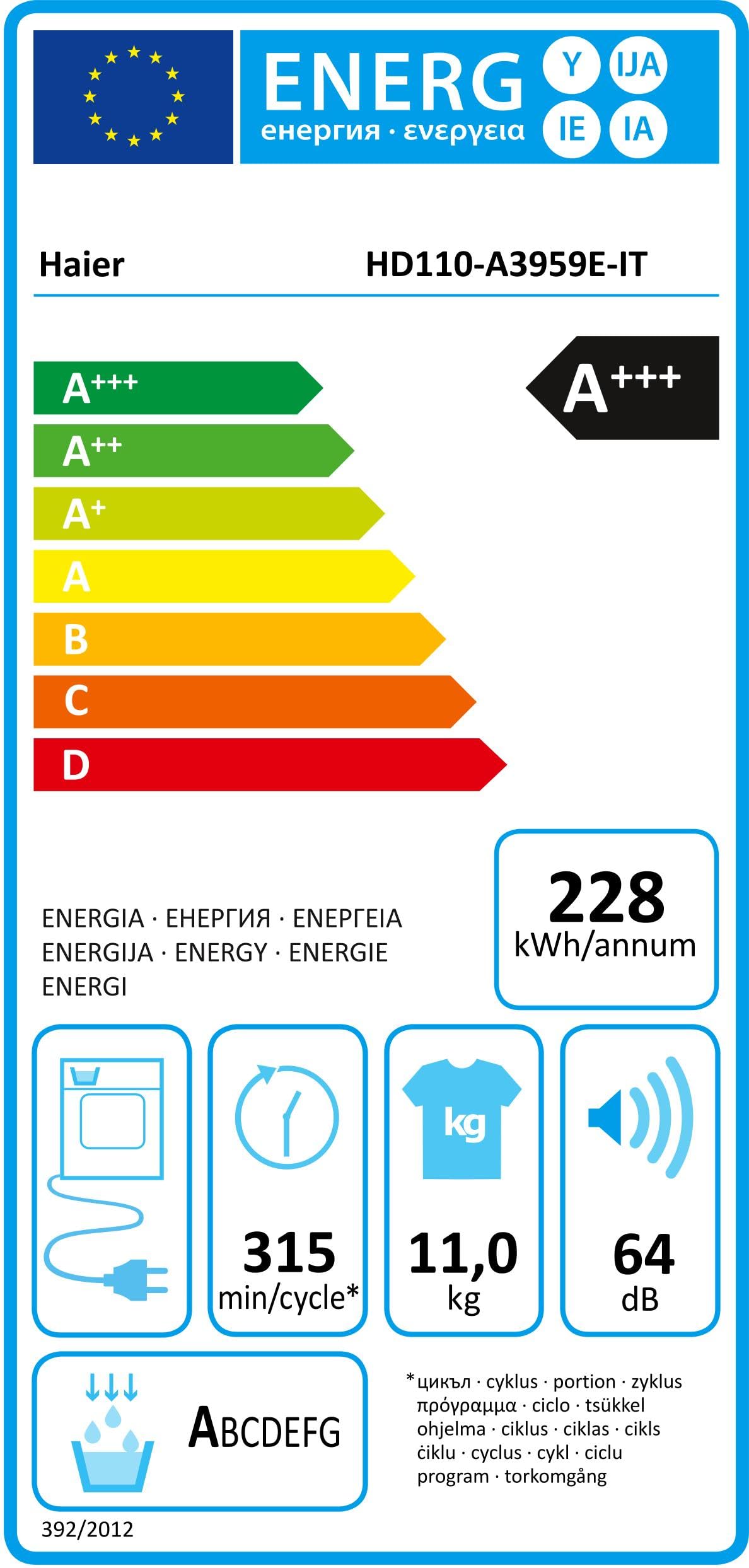 Mašina za sušenje veša Haier HD110-A3959E-IT , 11 kg.