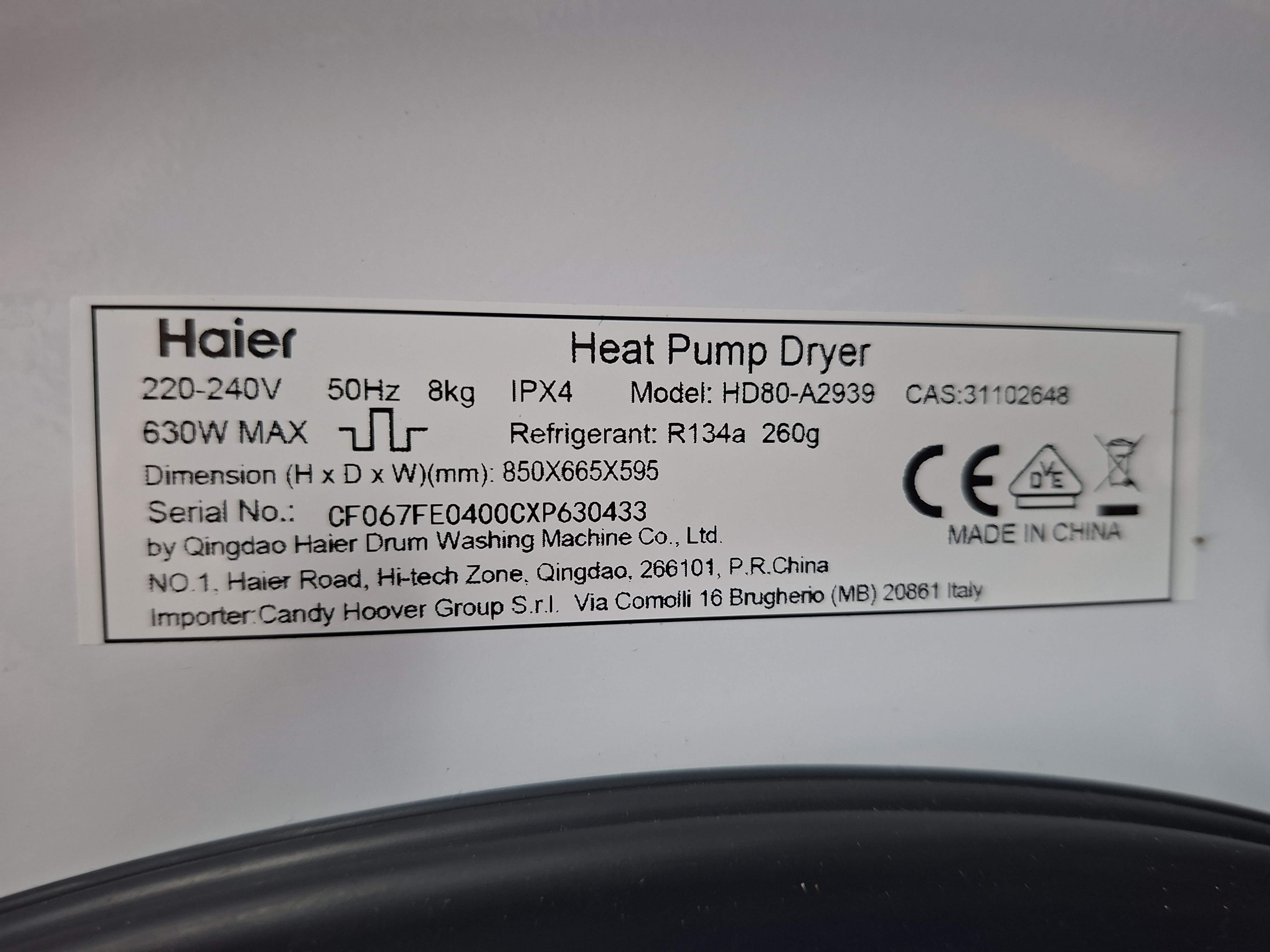 Mašina za sušenje veša Haier HD80-A2939 , 8 kg