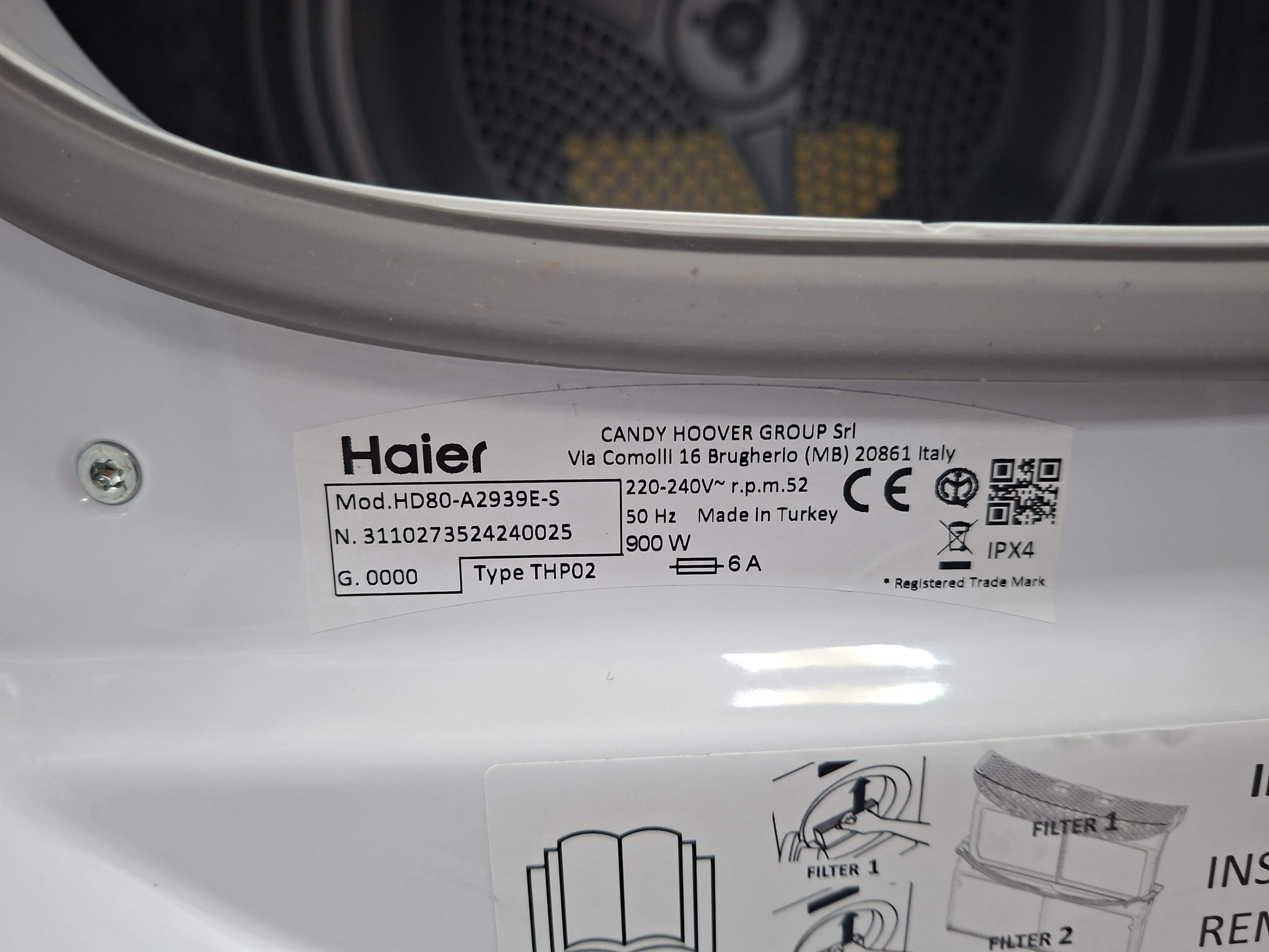 Mašina za sušenje veša Haier HD80-A2939E-S (1) , 8 kg