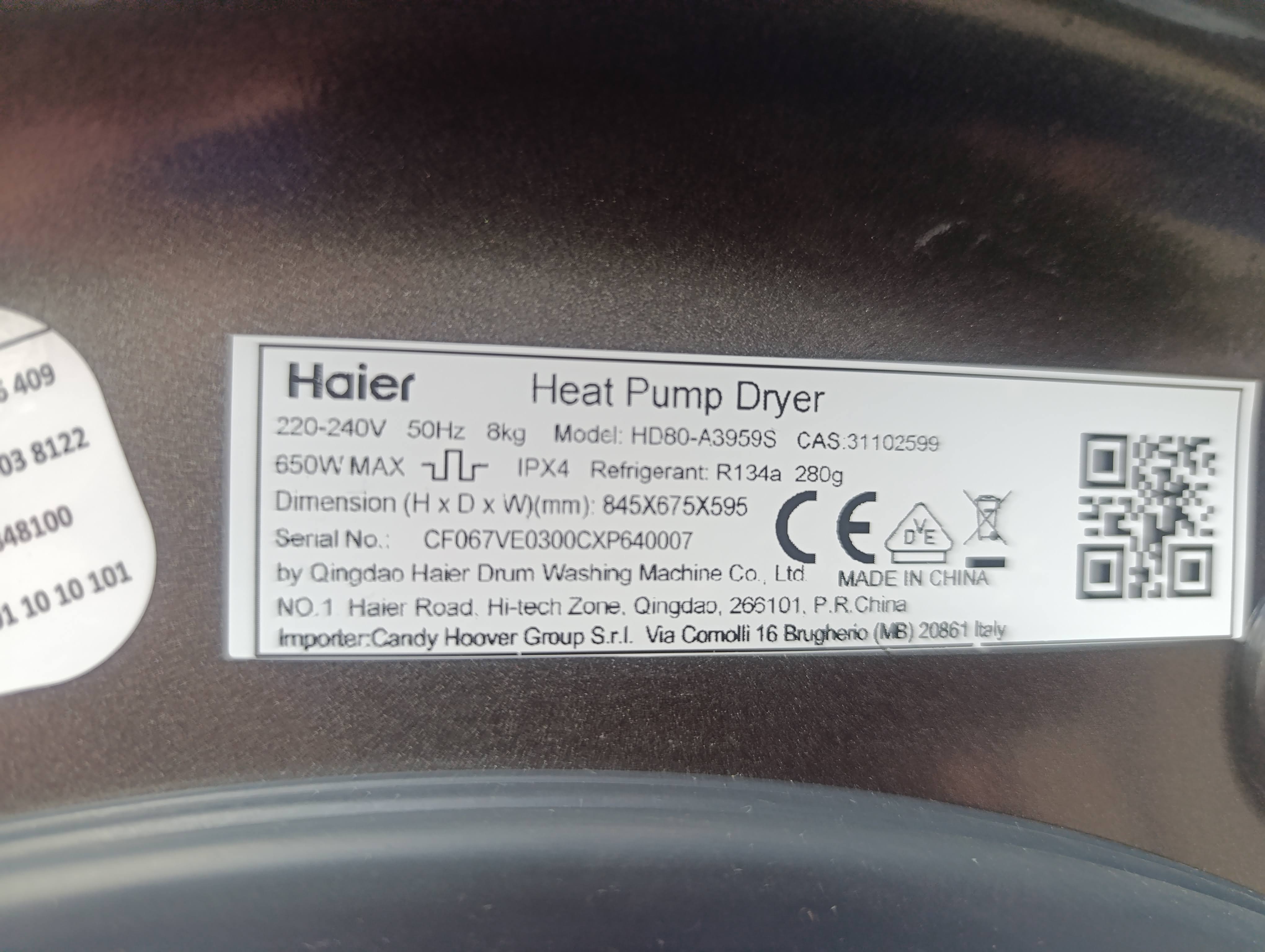 Mašina za sušenje veša Haier HD80-A3959S , 8 kg