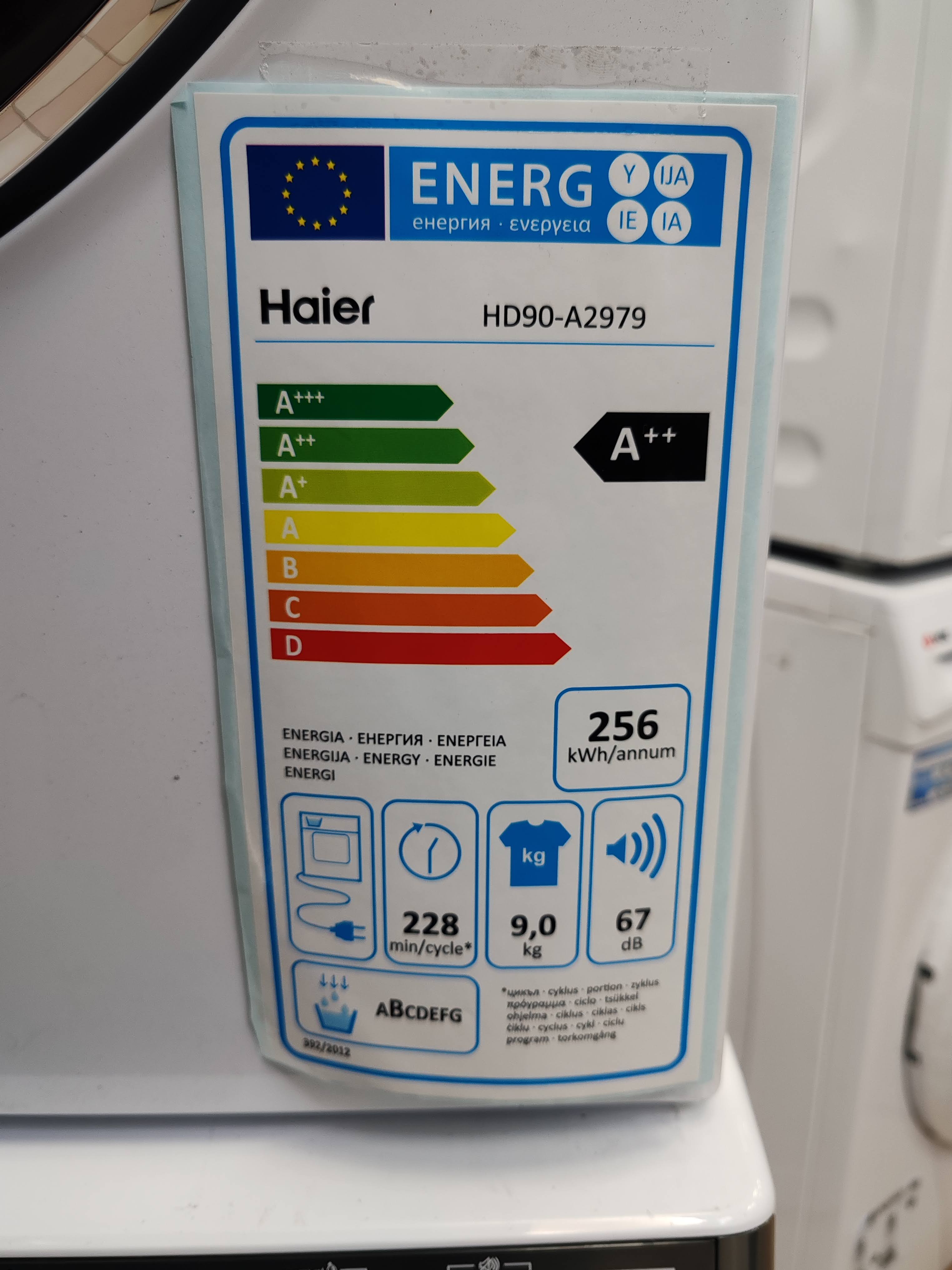 Mašina za sušenje Veša Haier HD90-A2979, 9 kg. 