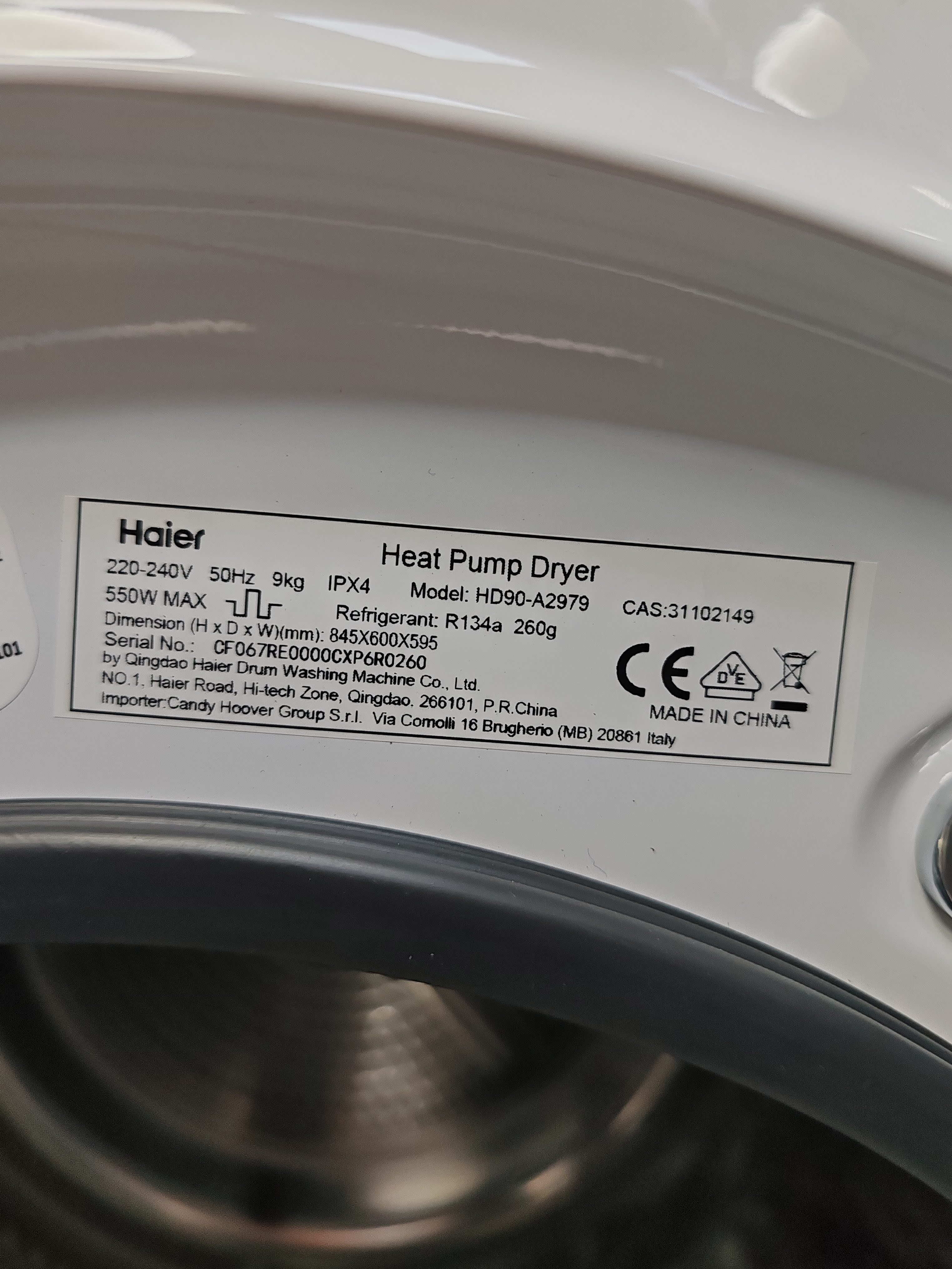 Mašina za sušenje Veša Haier HD90-A2979, 9 kg. 