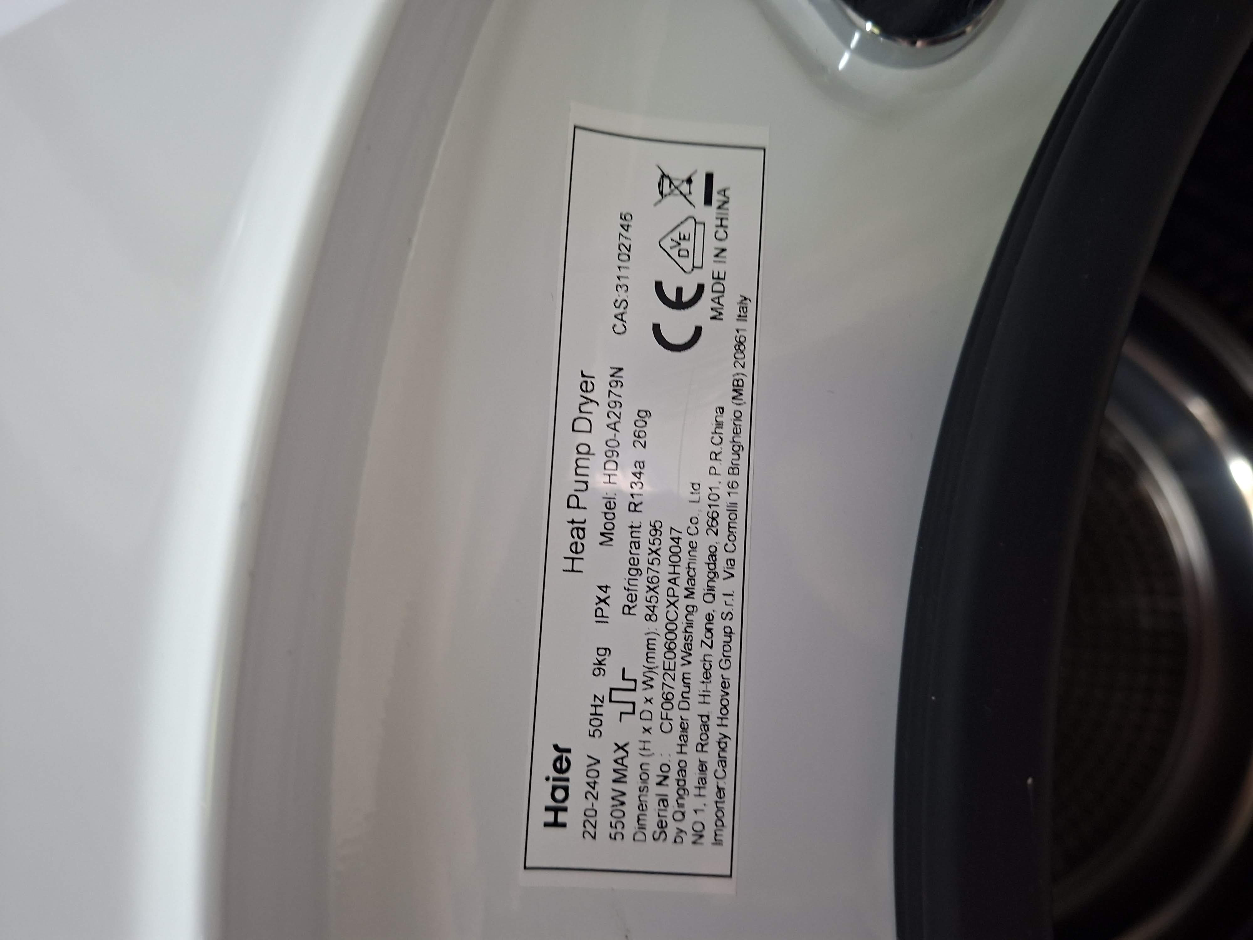 Mašina za sušenje Veša Haier HD90-A2979N, 9 kg. 