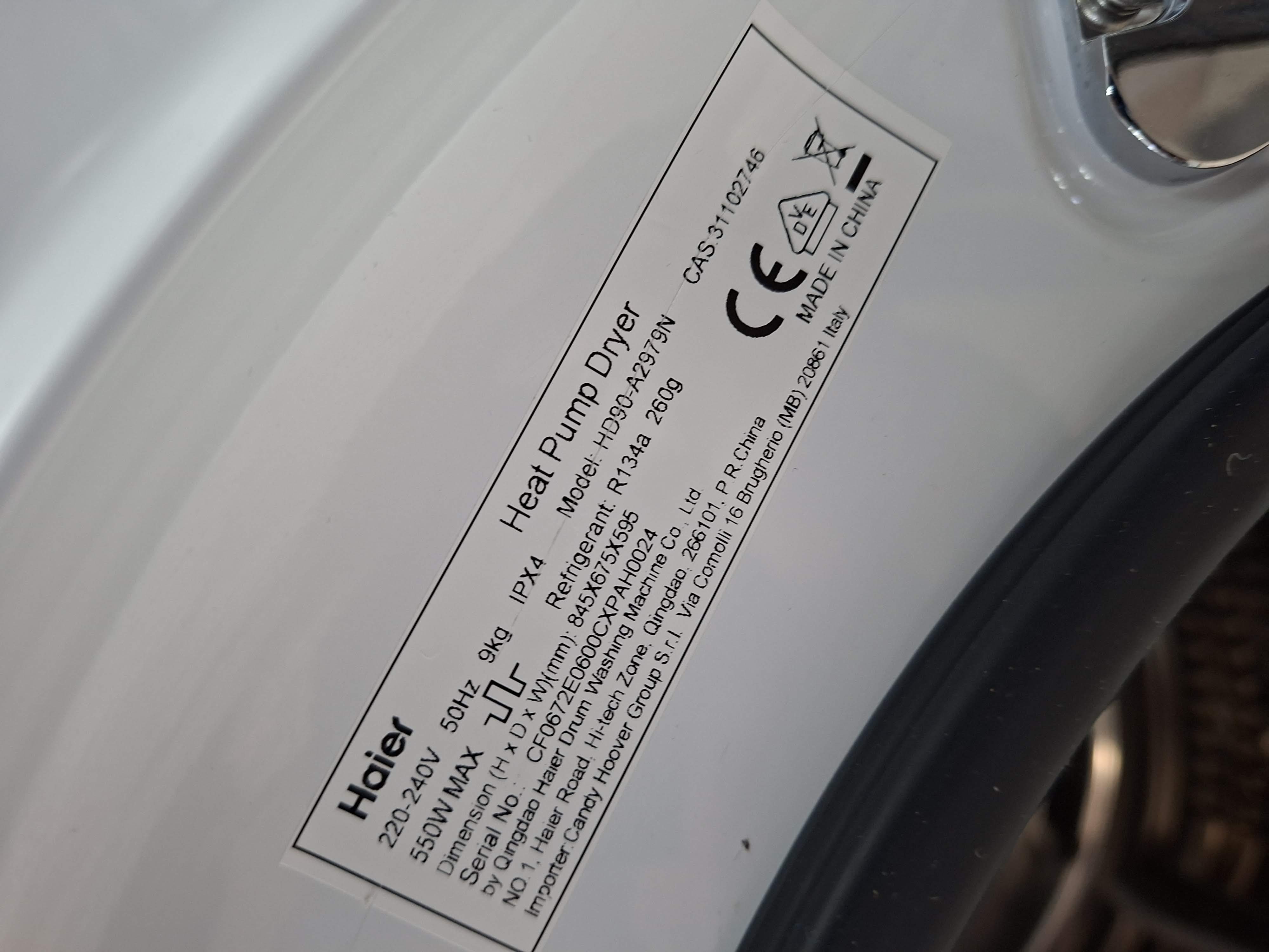 Mašina za sušenje Veša Haier HD90-A2979N, 9 kg. 