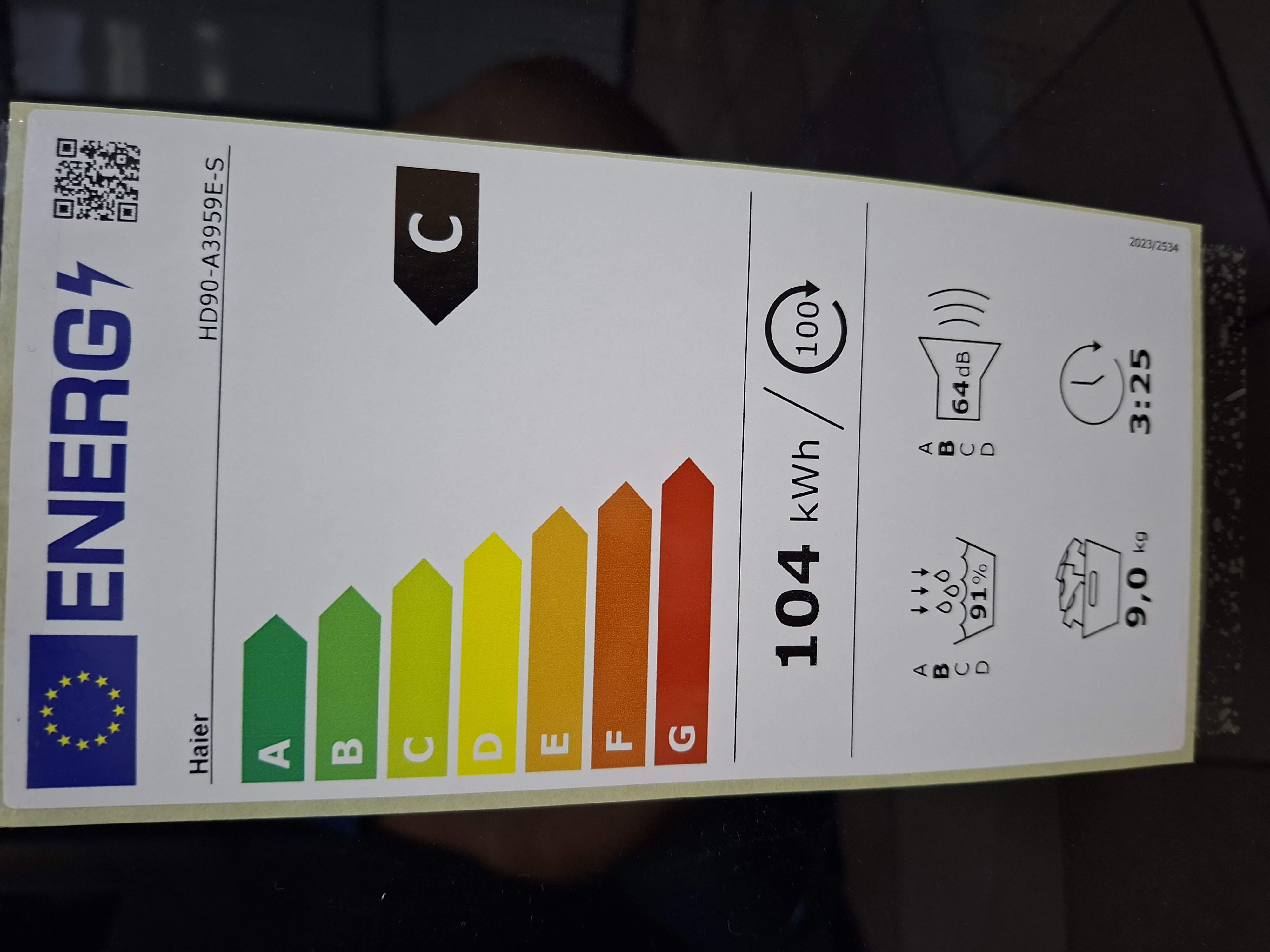 Mašina za sušenje veša Haier HD90-A3959E-S , 9 kg.