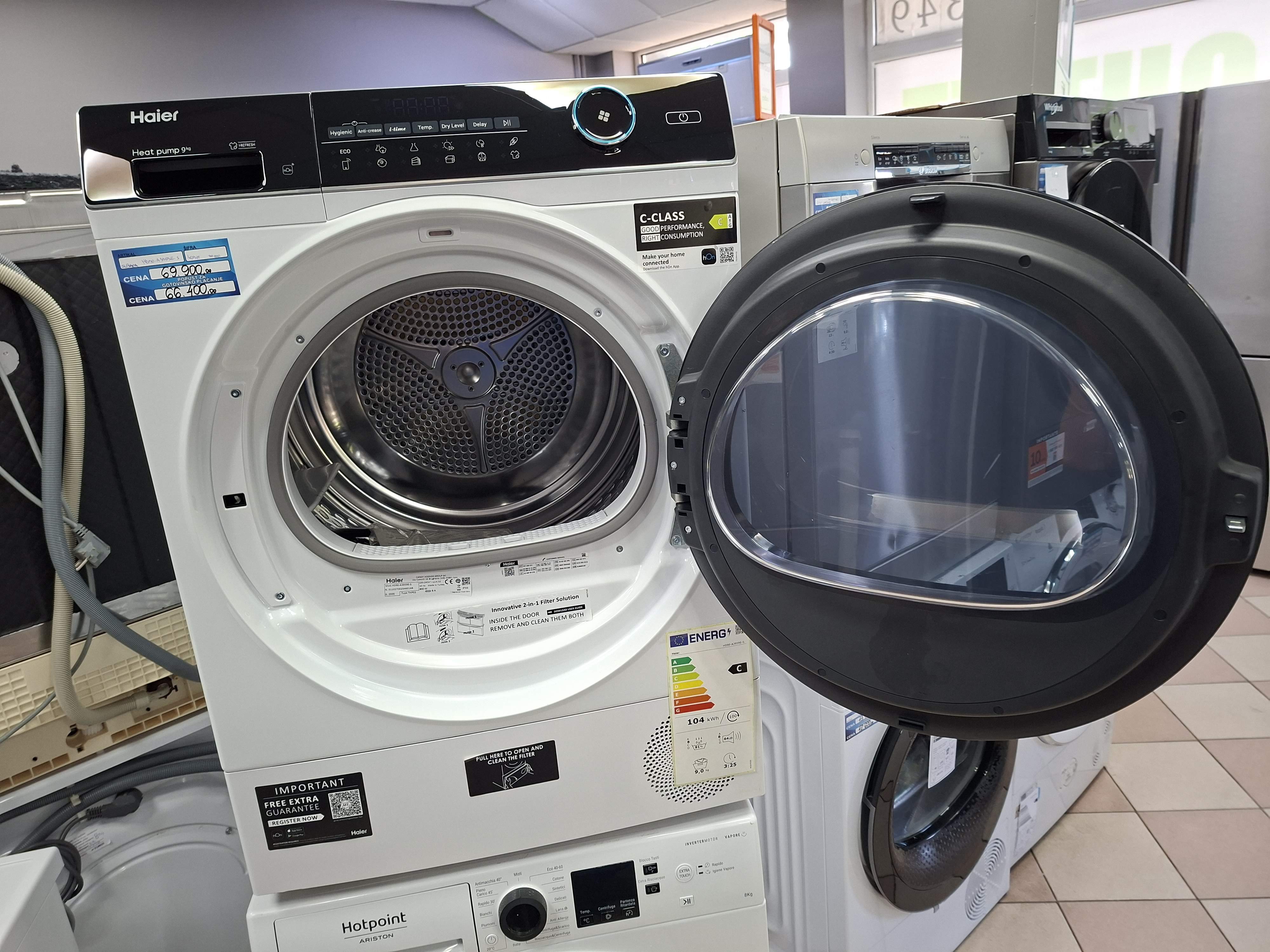 Mašina za sušenje veša Haier HD90-A3959E-S , 9 kg.