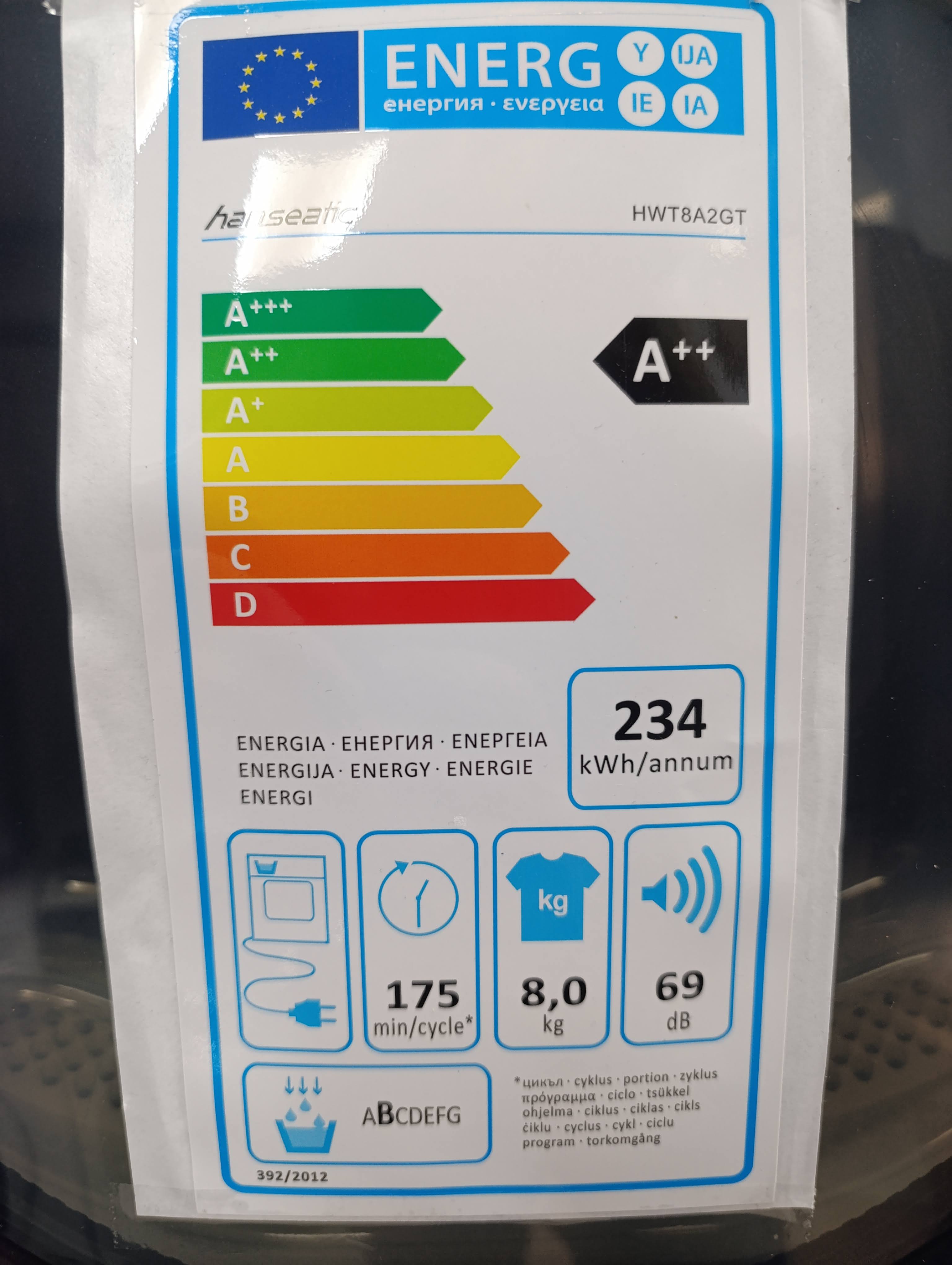 Mašina za sušenje veša Hanseatic HWT8A2GT, 8 kg