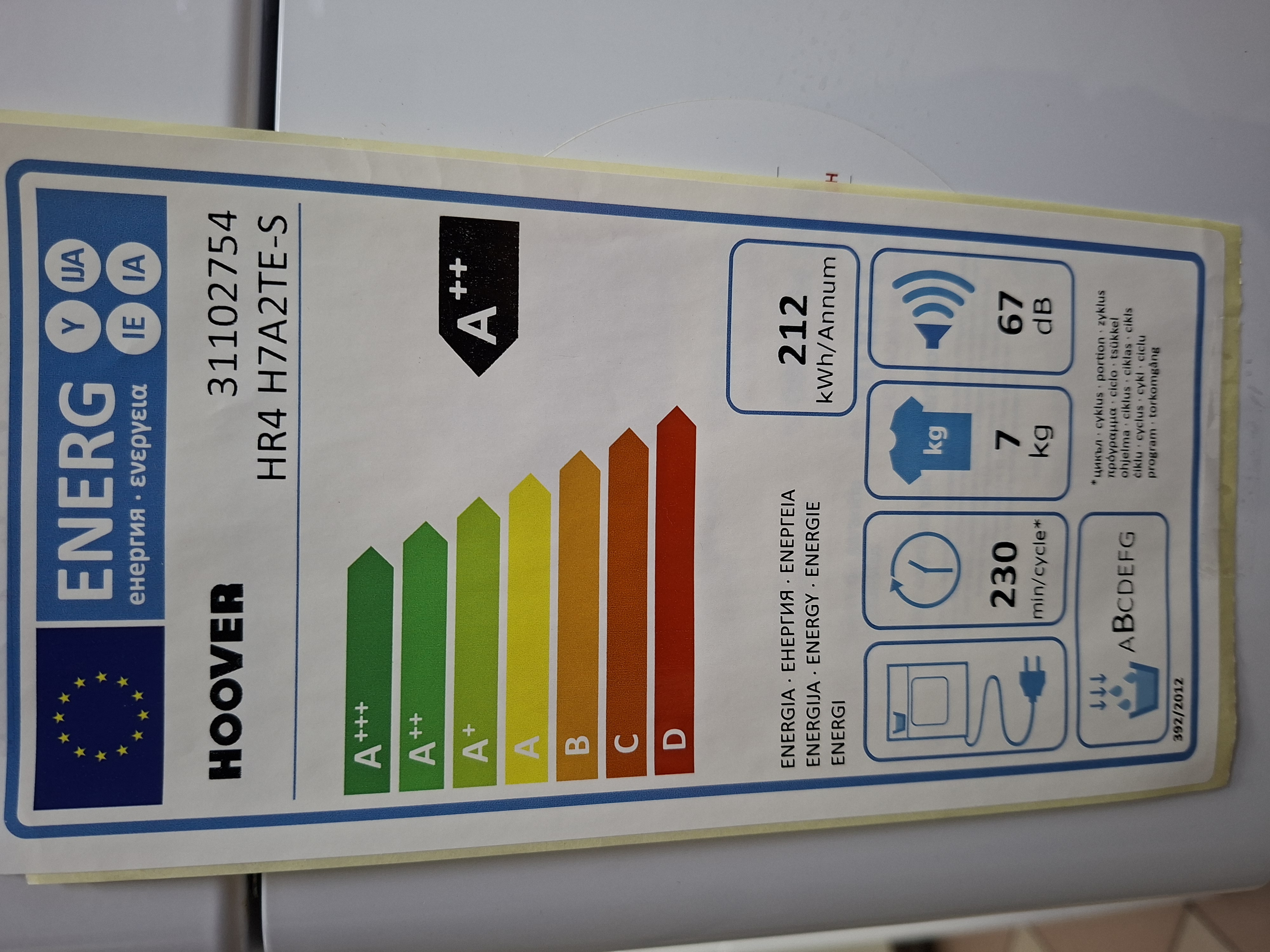 Mašina za sušenje veša HR4 H7A2TE-S, slim