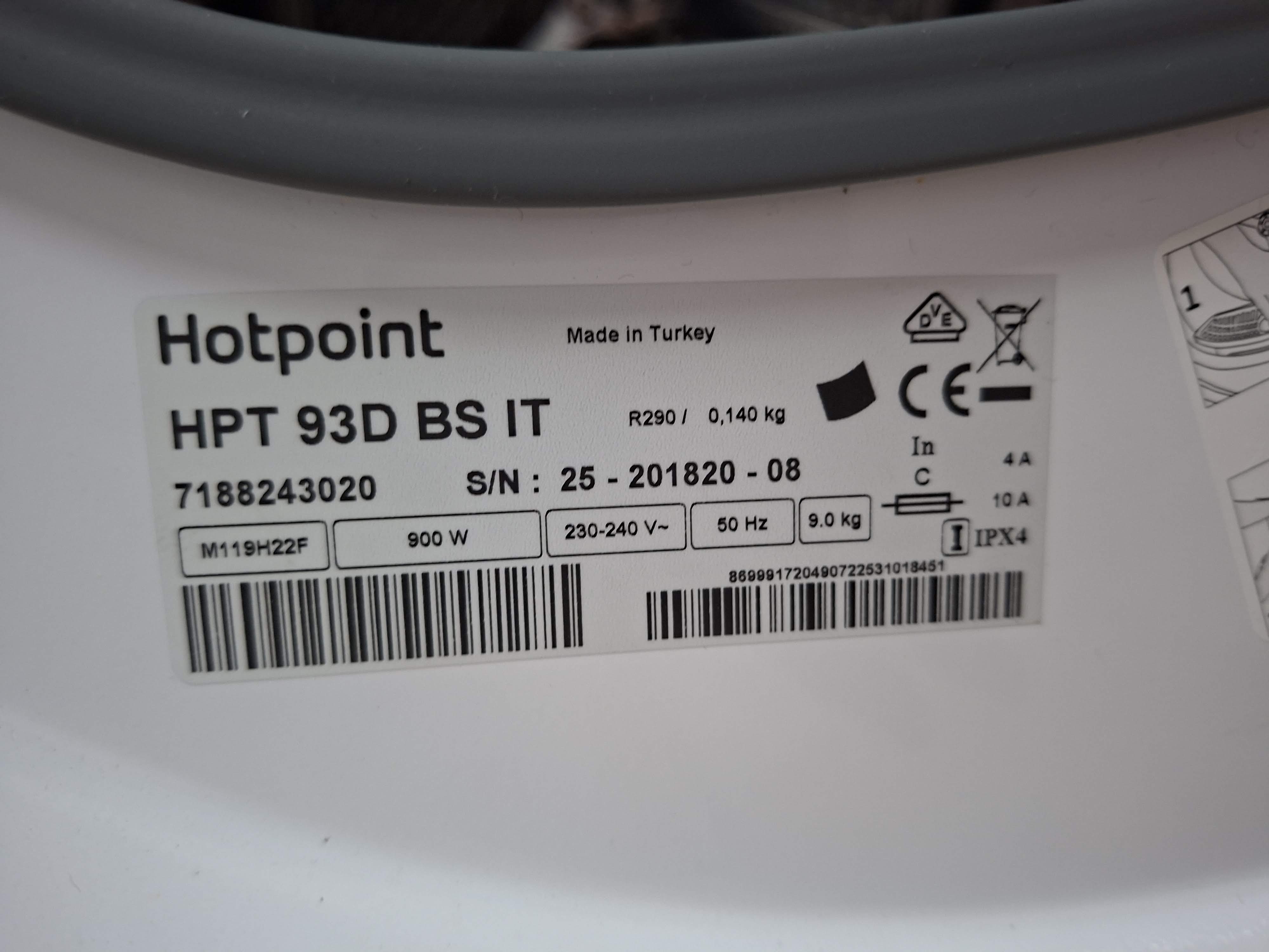 Mašina za sušenje veša Hotpoint HPT 93D BS IT  , 9kg