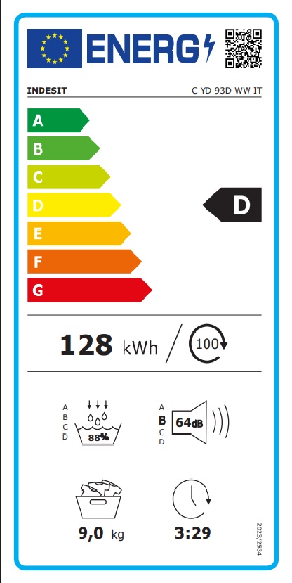 Mašina za sušenje veša Indesit C YD 93D WW IT (2) , 9kg