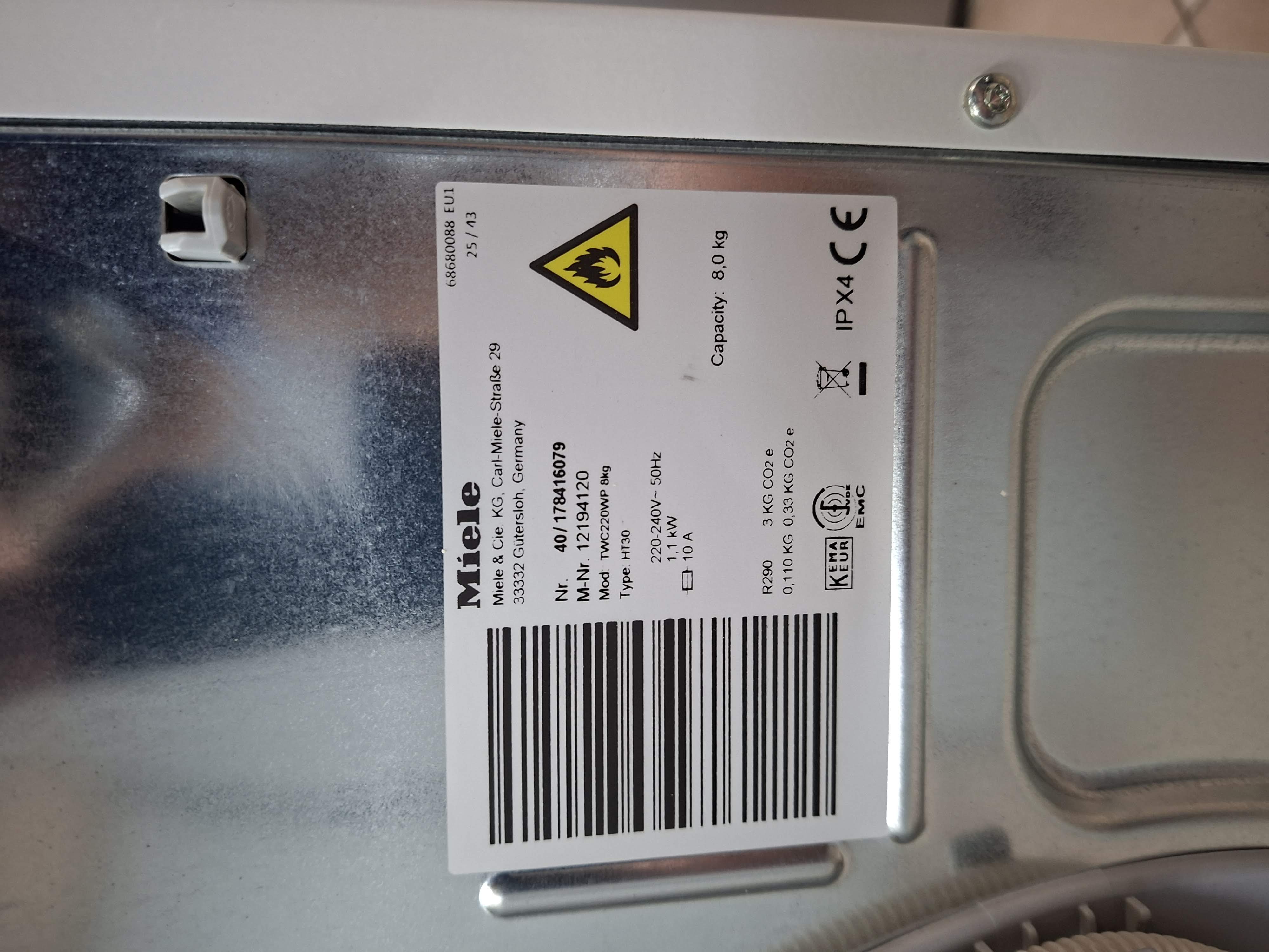 Mašina za sušenje veša Miele TWC220WP ,  8 kg