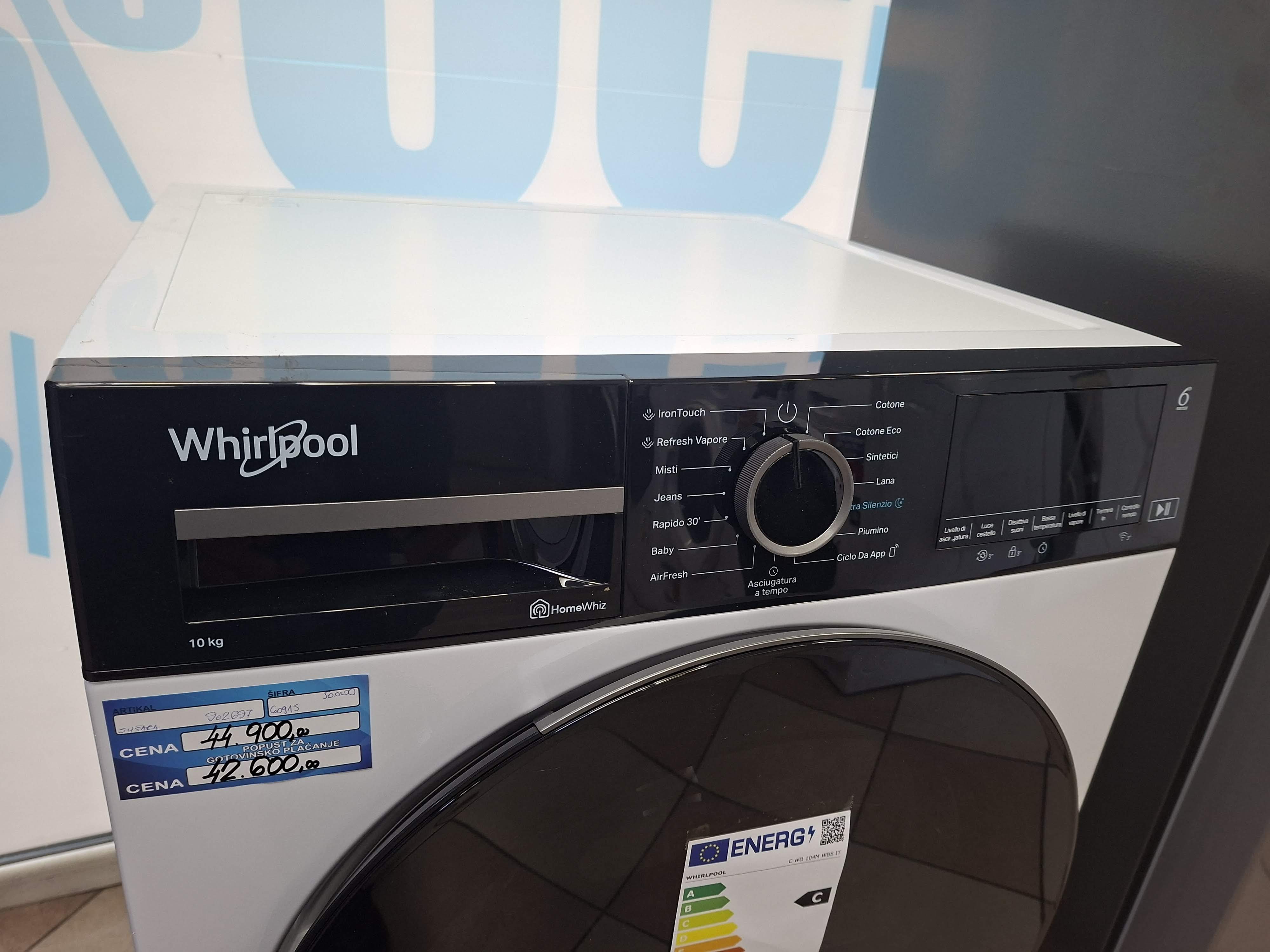 Mašina za sušenje veša Whirlpool C WD 104M WBS IT (2) , 10 kg.