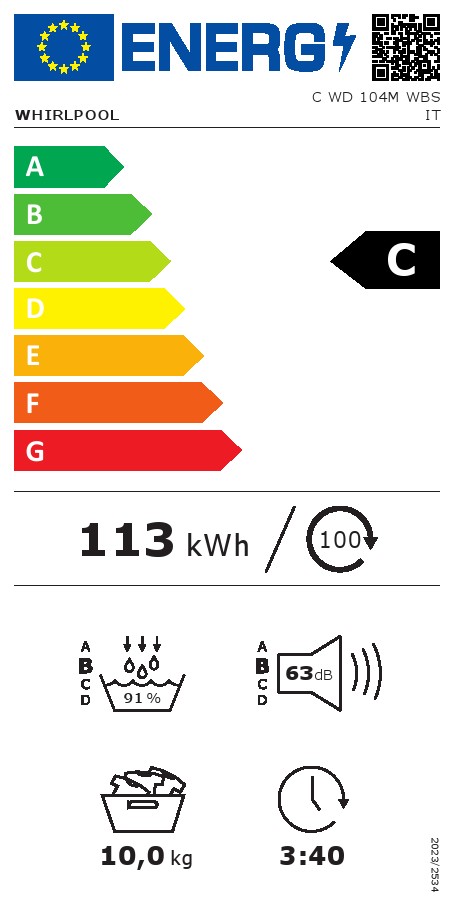 Mašina za sušenje veša Whirlpool C WD 104M WBS IT , 10kg