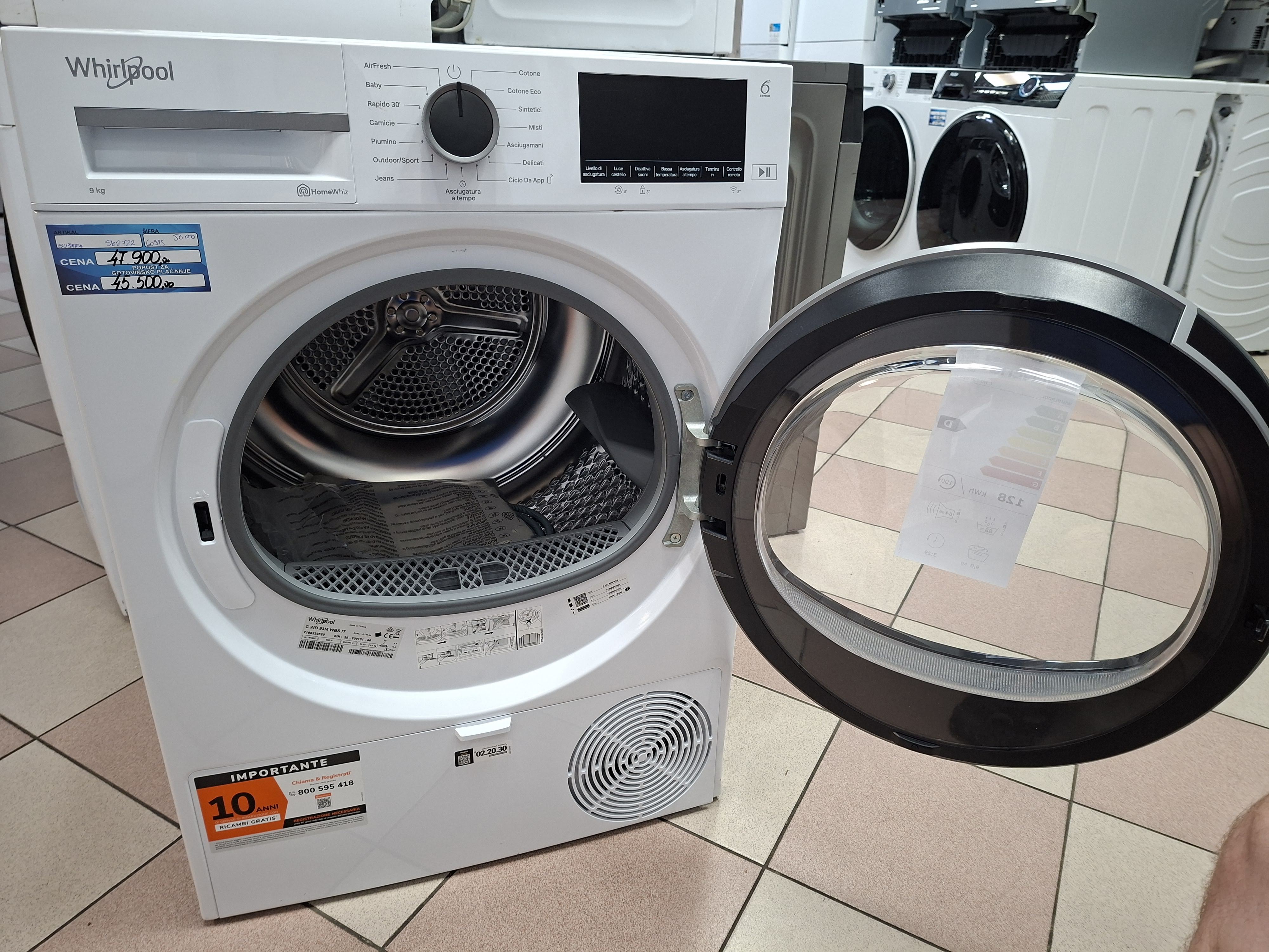 Mašina za sušenje veša Whirlpool C WD 93M WBS IT , 9kg