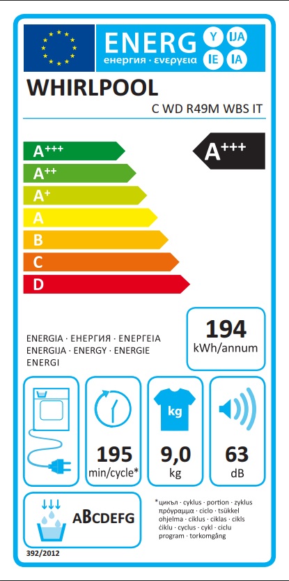 Mašina za sušenje veša Whirlpool C WD R49M WBS IT , 9kg