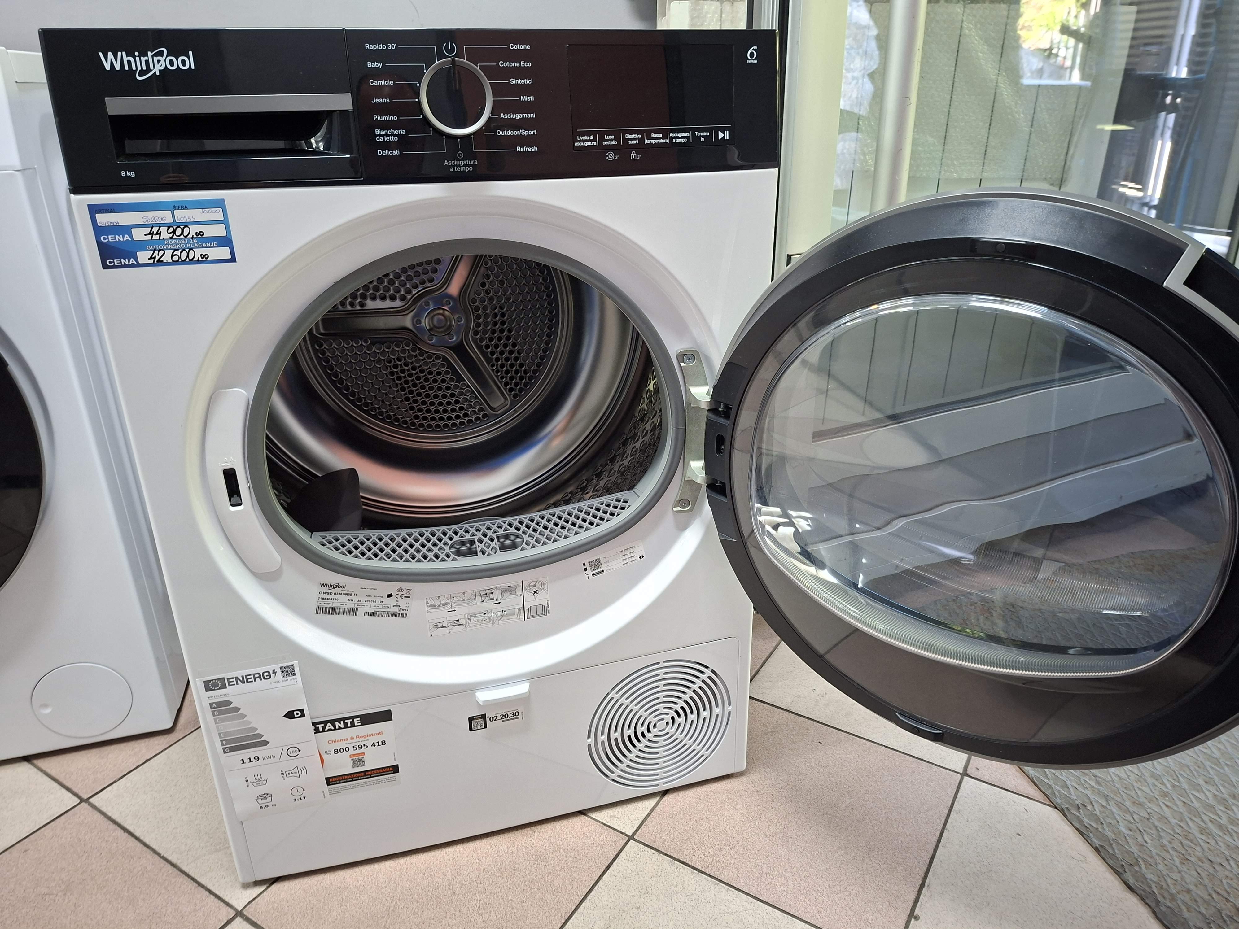 Mašina za sušenje veša Whirlpool C WSD 83M WBS IT , 8 kg
